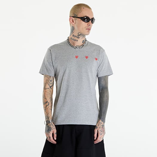 Póló Comme des Garçons PLAY Short Sleeve Logo Print T-Shirt UNISEX Grey