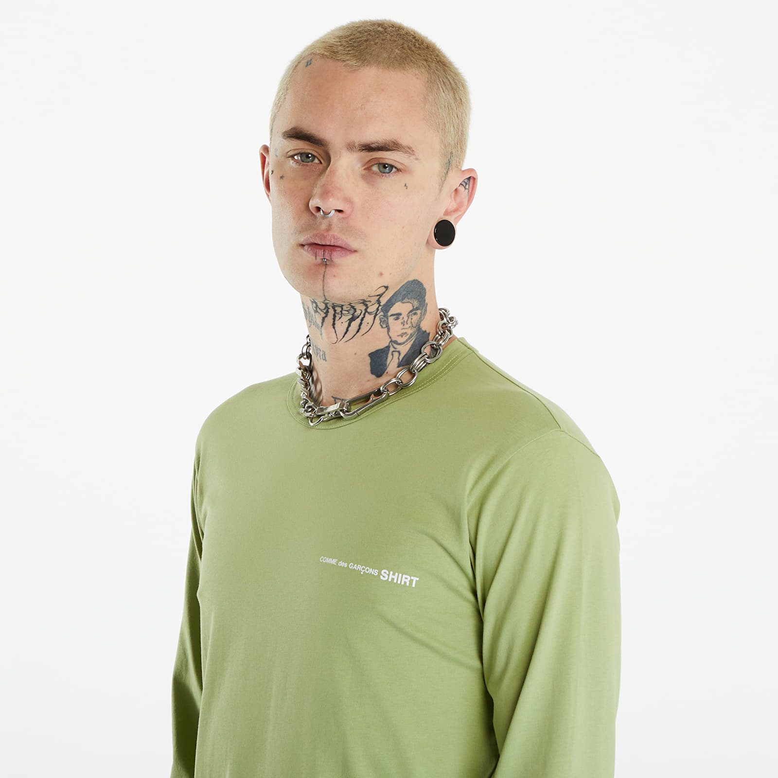 Pólók Comme des Garçons SHIRT Long Sleeve Tee Knit Khaki