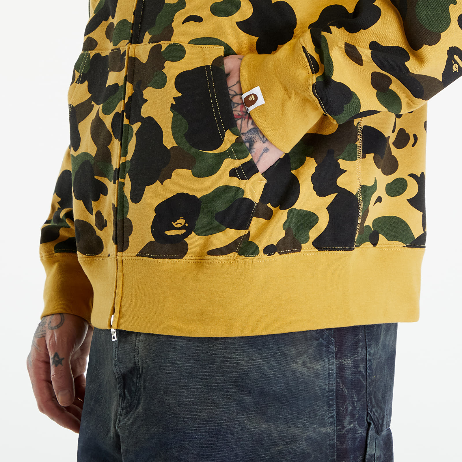 Mikiny A BATHING APE 1St Camo Full Zip Hoodie Yellow