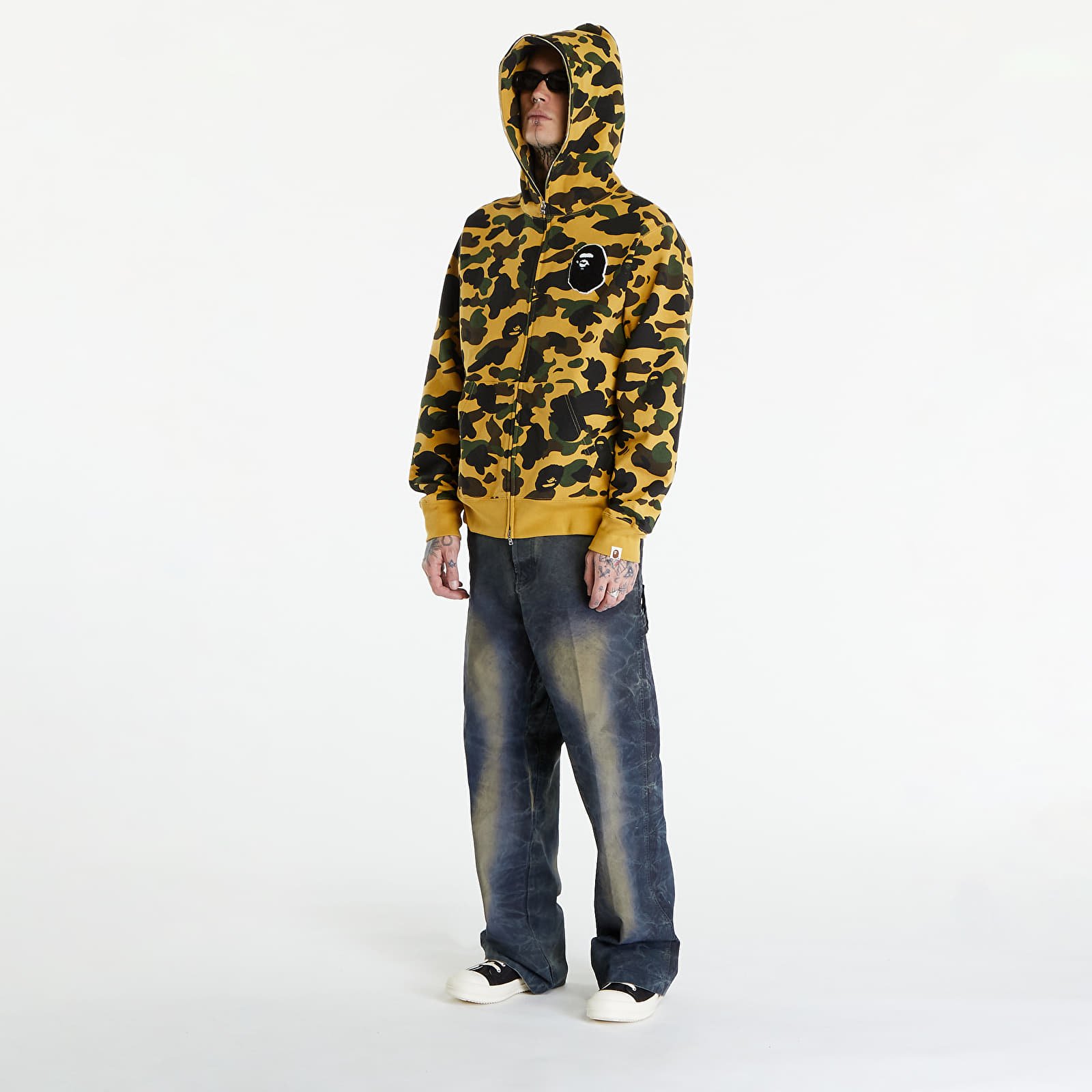 Mikiny A BATHING APE 1St Camo Full Zip Hoodie Yellow