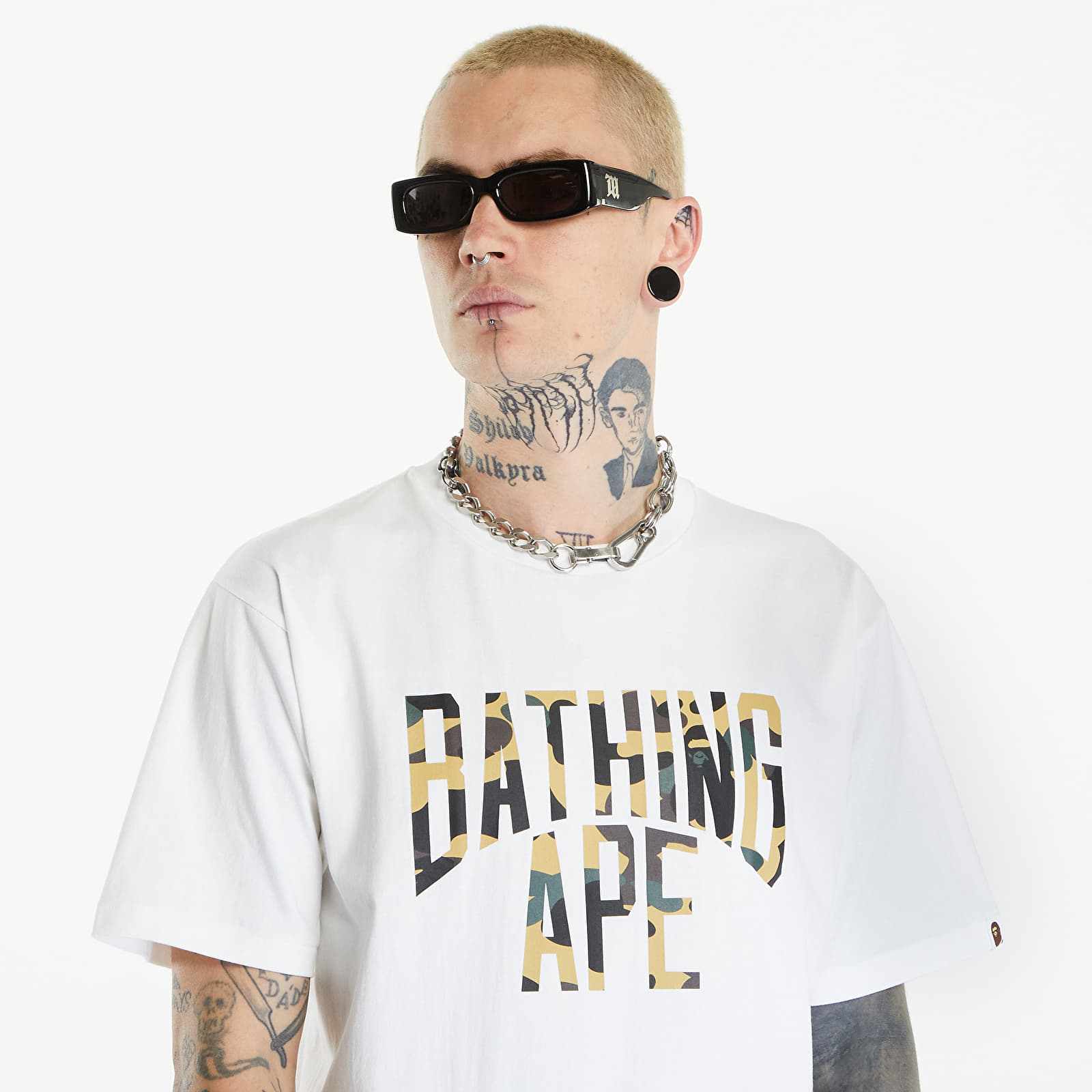 T-Shirts A BATHING APE 1St Camo Nyc Logo Tee White