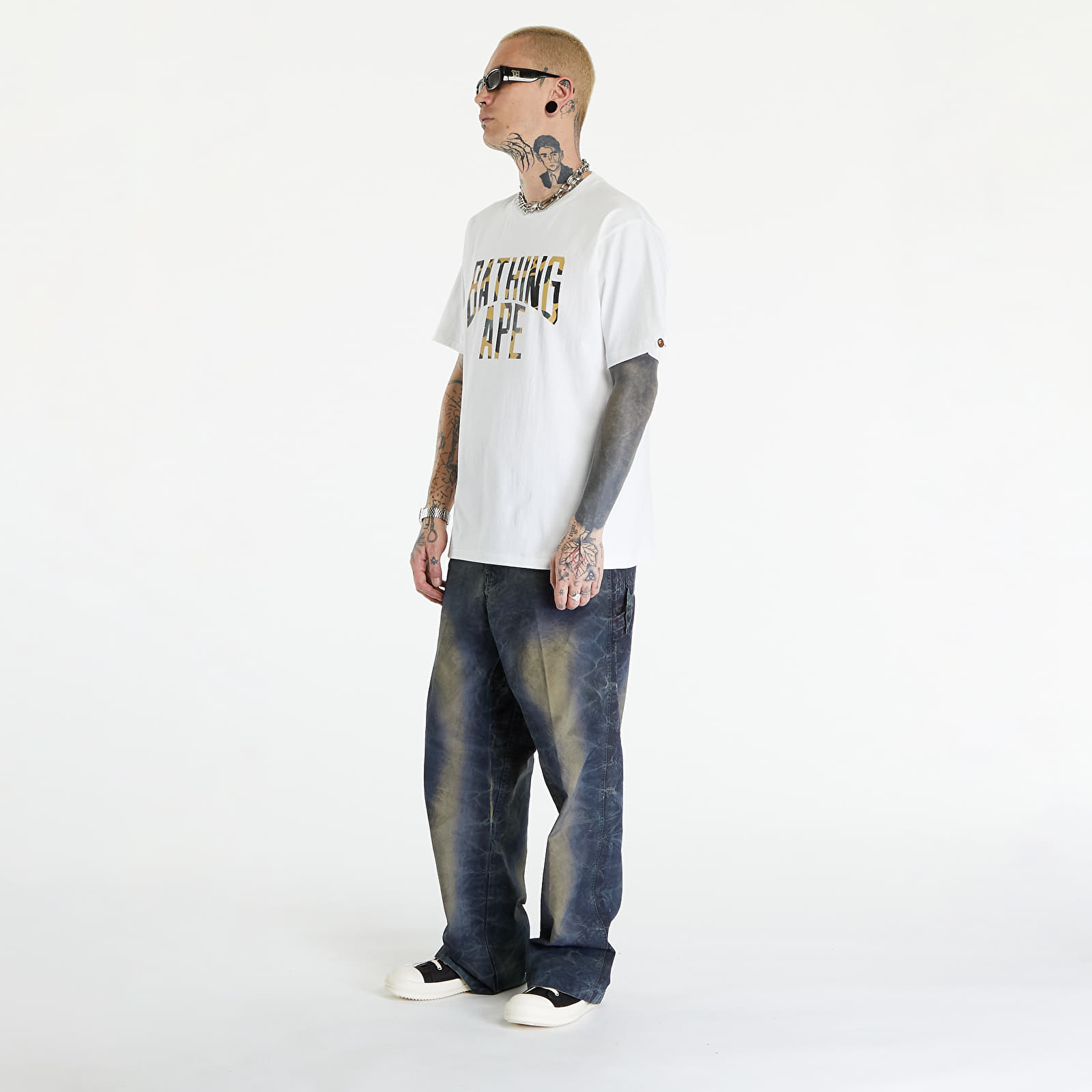 T-Shirts A BATHING APE 1St Camo Nyc Logo Tee White