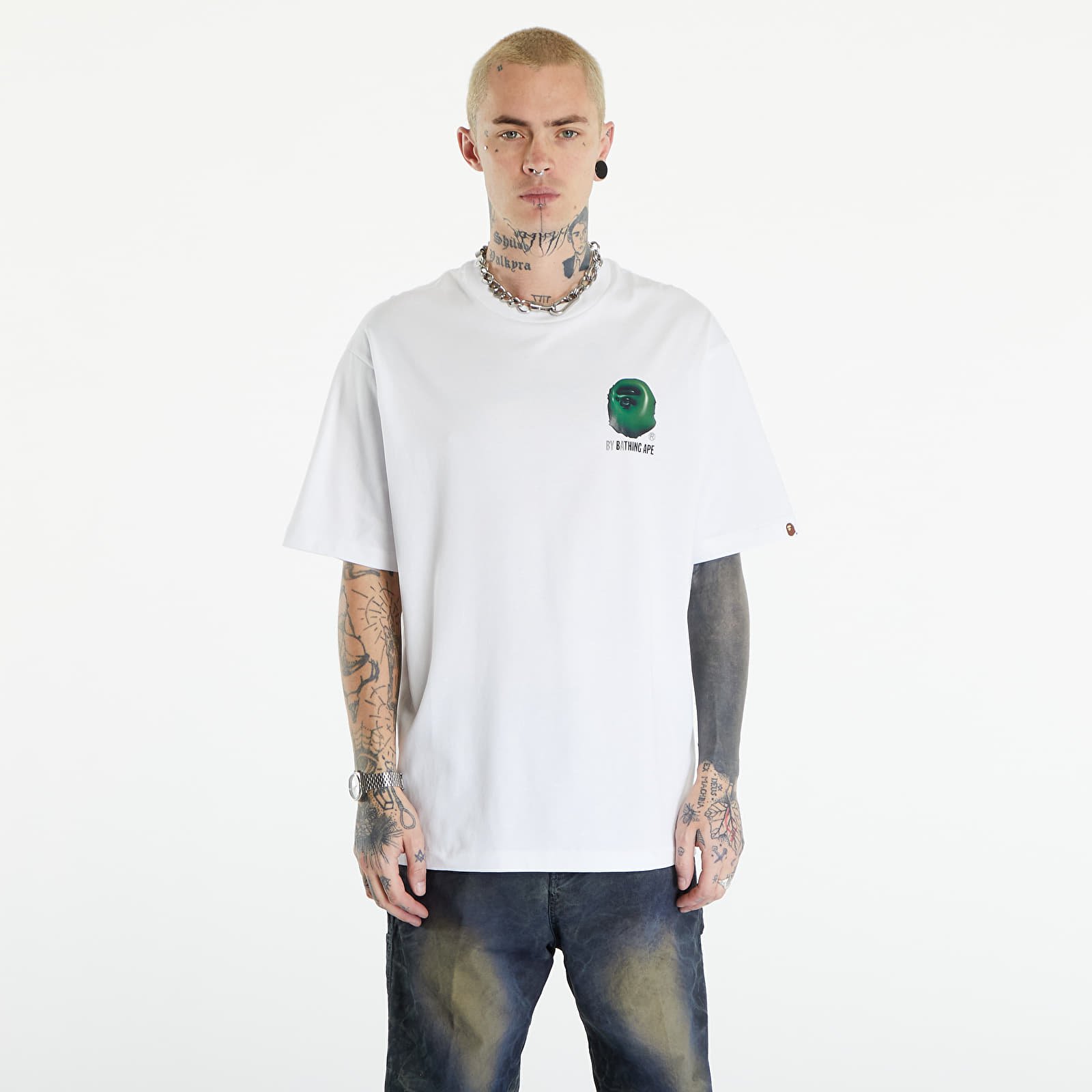 Tričká A BATHING APE 3D Art Ape Head Relaxed Fit Tee White