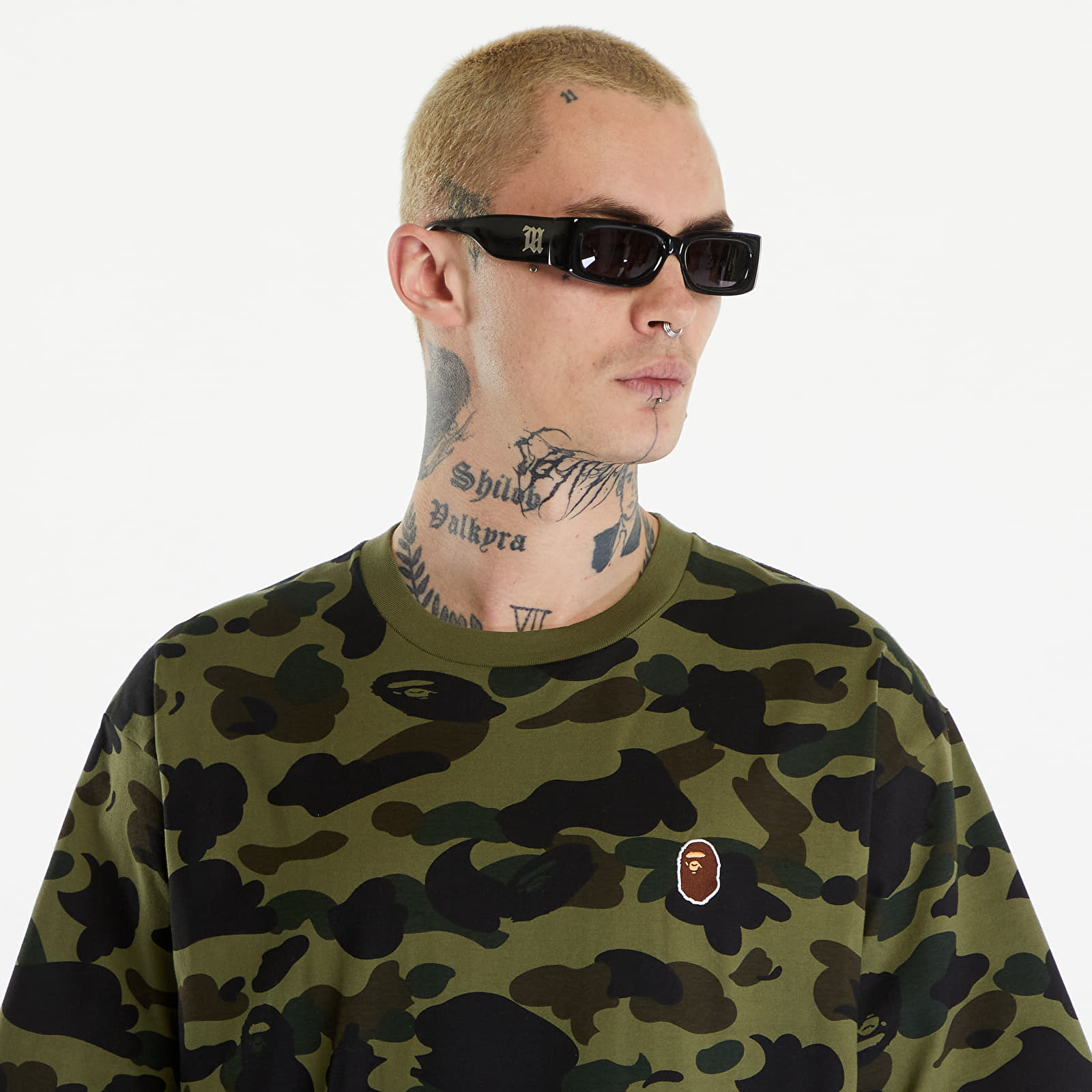 T-Shirts A BATHING APE 1St Camo One Point Tee リラックス Green