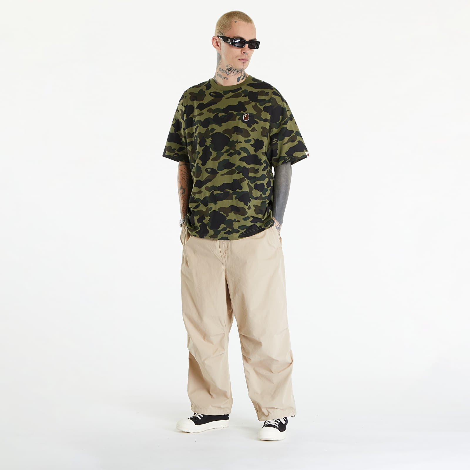 T-Shirts A BATHING APE 1St Camo One Point Tee リラックス Green