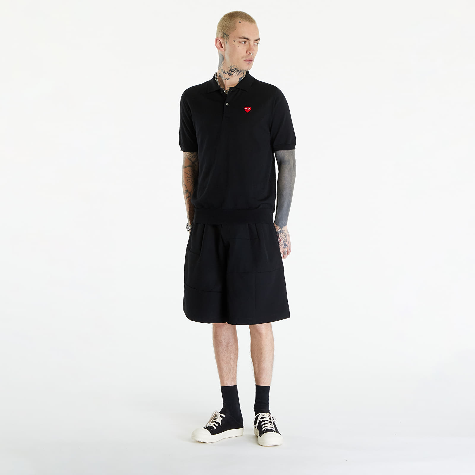 T-Shirts Comme des Garçons PLAY Red Emblem Sweater UNISEX Black