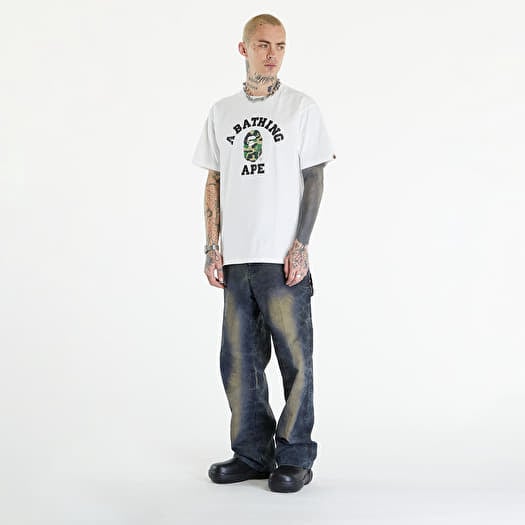 A Bathing Ape Men ABC Camo College Tee blue