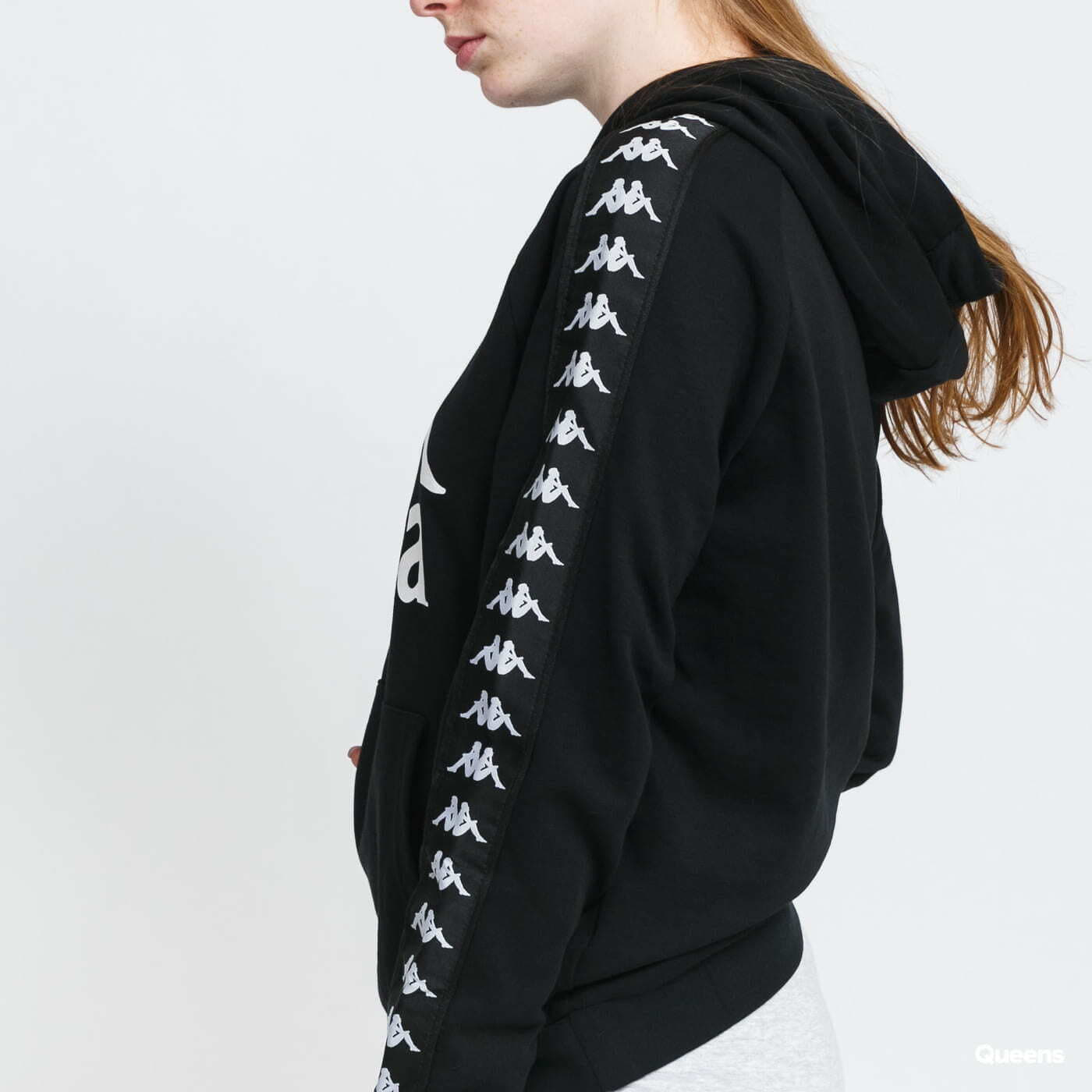 Black and white kappa hoodie sale