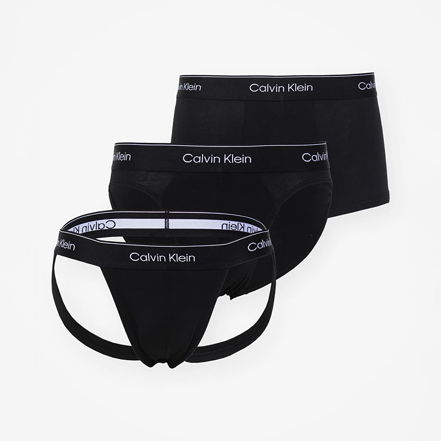 Боксерки Calvin Klein Cotton Stretch Low Rise Jock Strap 3-Pack Black