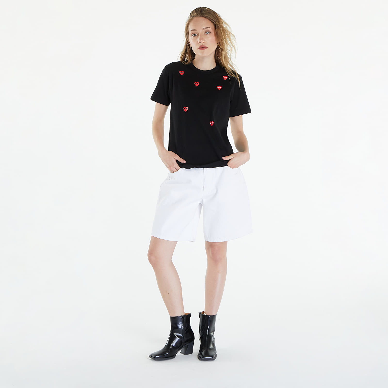 T-shirts Comme des Garçons PLAY Short Sleeve Logo Print T-Shirt UNISEX Black