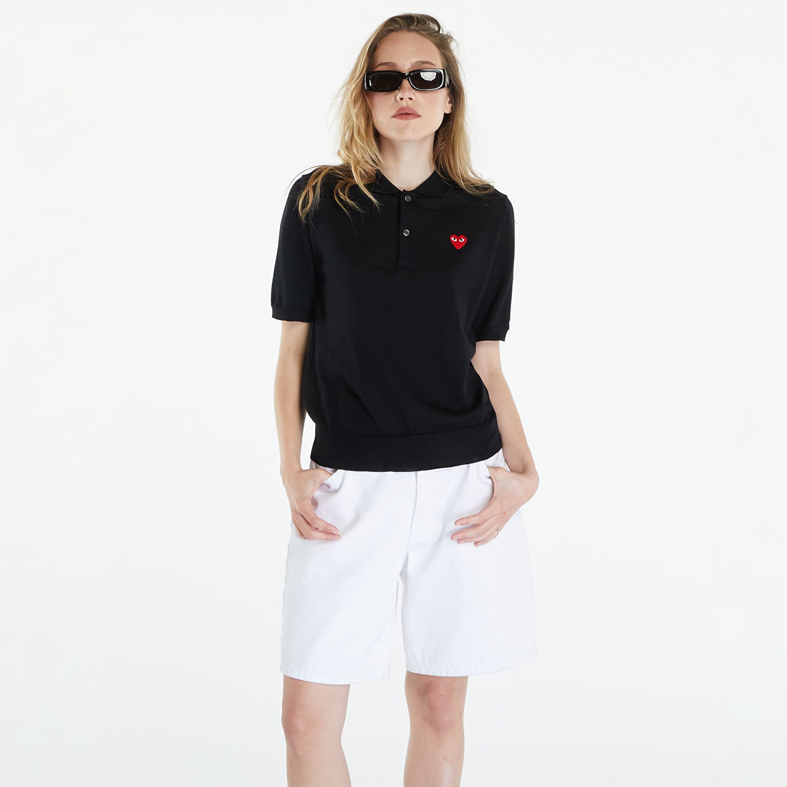 T-Shirts Comme des Garçons PLAY Red Emblem Sweater UNISEX Black