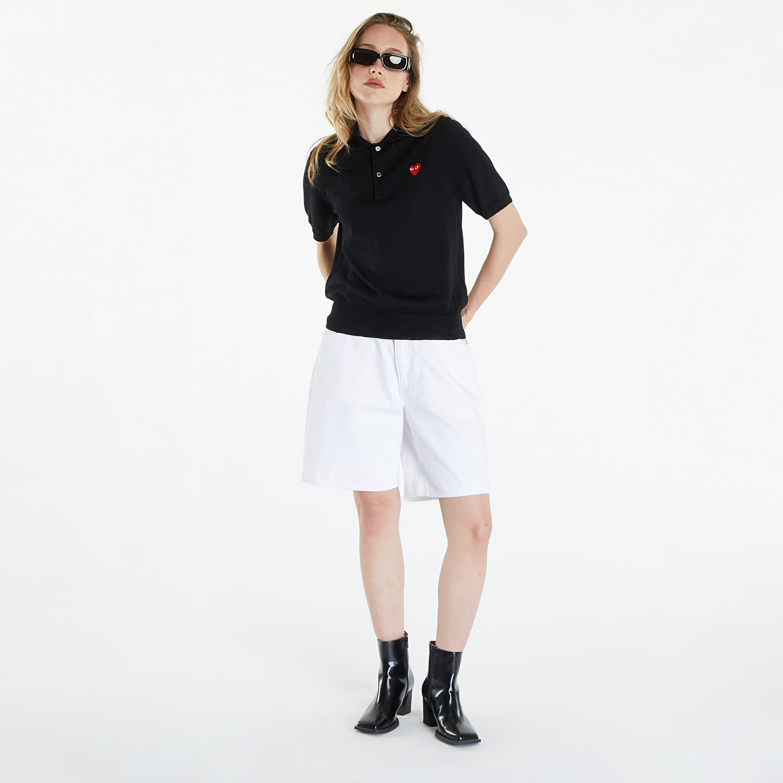 T-Shirts Comme des Garçons PLAY Red Emblem Sweater UNISEX Black