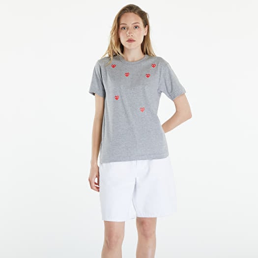 Μπλουζάκι Comme des Garçons PLAY Short Sleeve Logo Print T-Shirt UNISEX Grey
