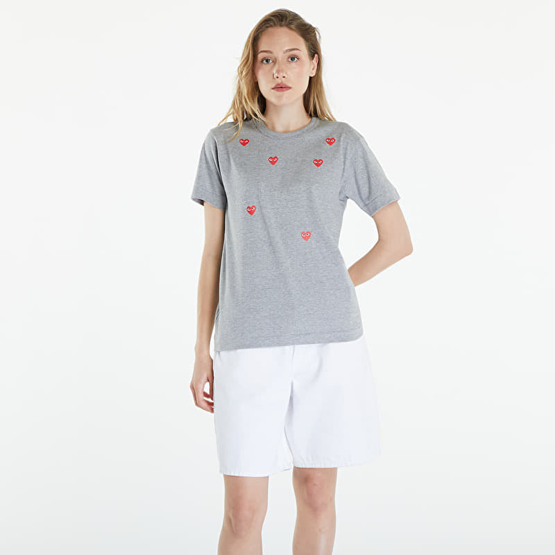 Comme des Garçons PLAY Short Sleeve Logo Print T-Shirt UNISEX Grey