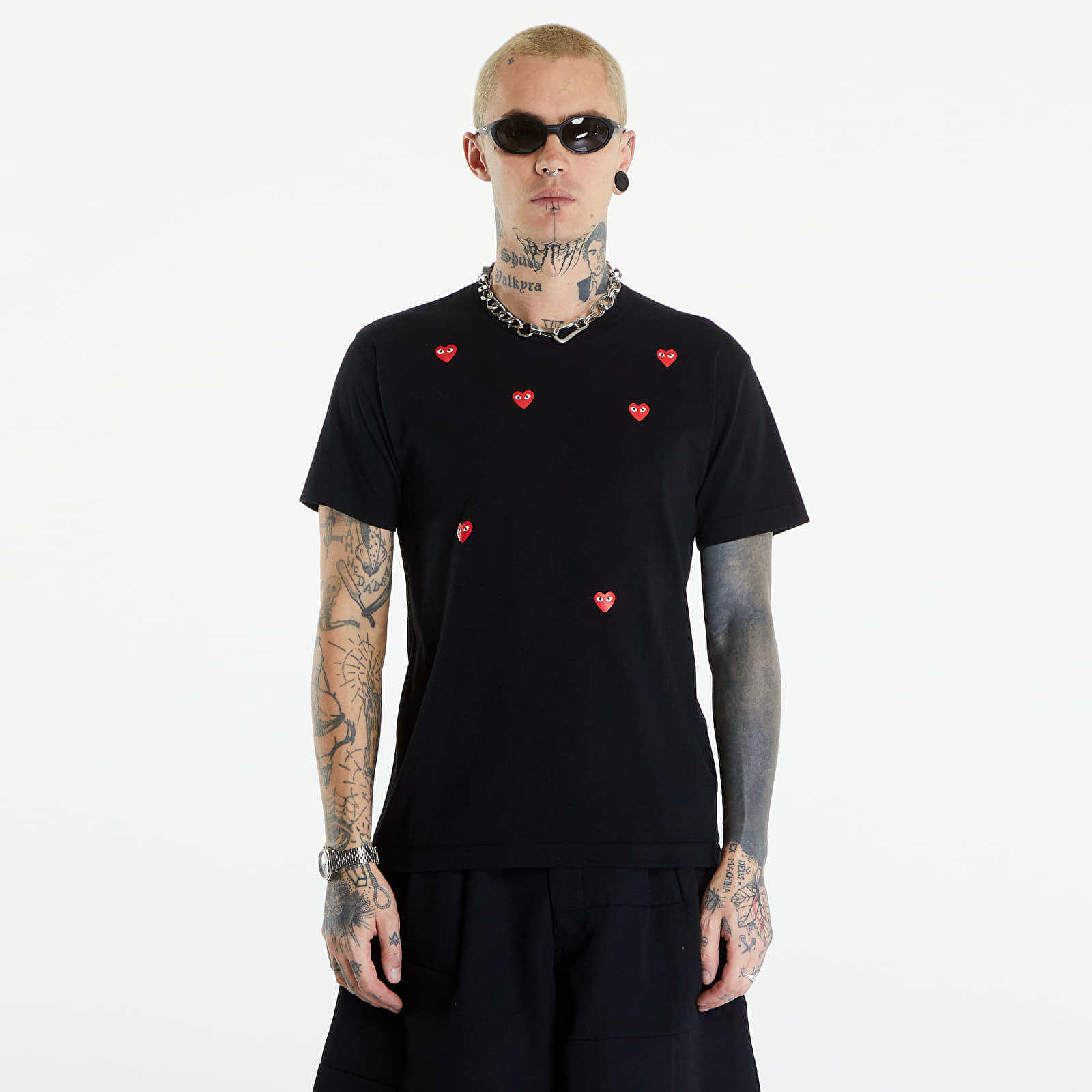 Тениски Comme des Garçons PLAY Short Sleeve Logo Print T-Shirt UNISEX Black