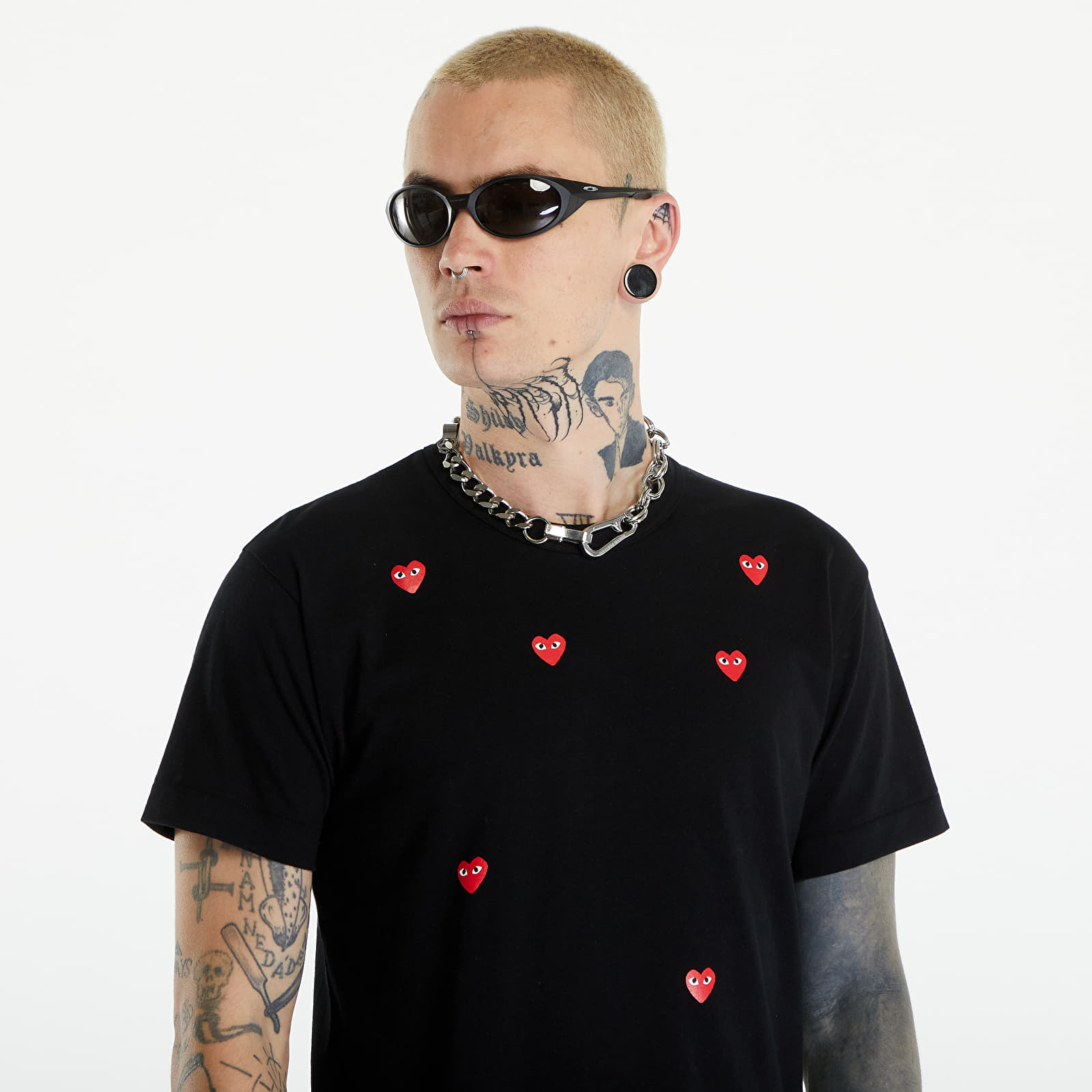 T-shirts Comme des Garçons PLAY Short Sleeve Logo Print T-Shirt UNISEX Black