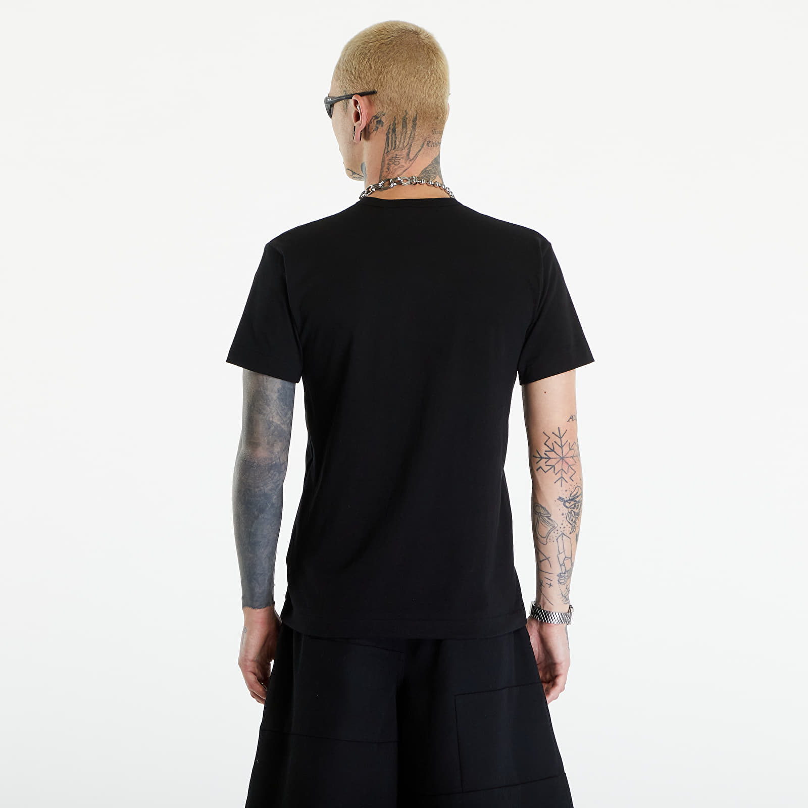 T-Shirts Comme des Garçons PLAY Short Sleeve Logo Print T-Shirt UNISEX Black