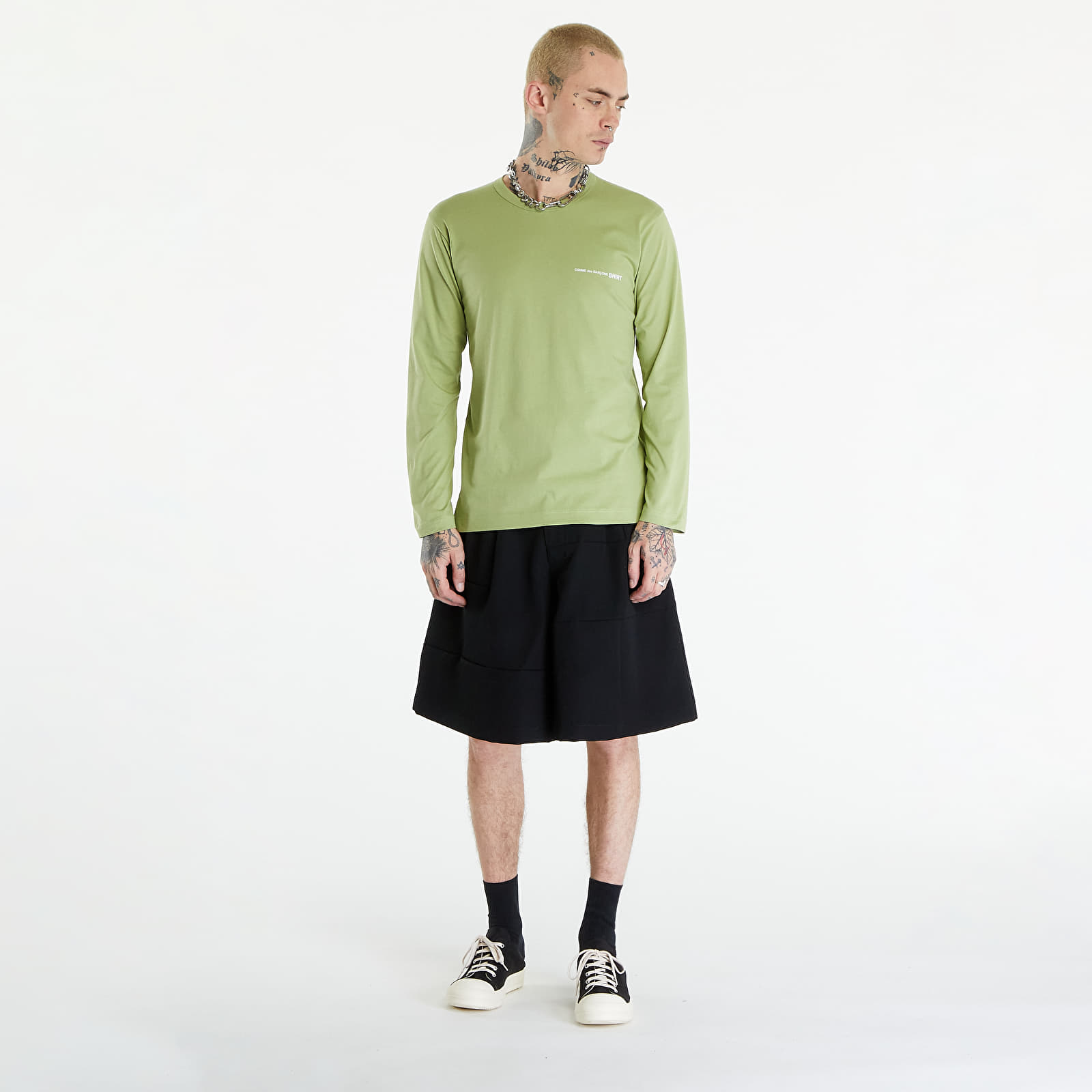 Pólók Comme des Garçons SHIRT Long Sleeve Tee Knit Khaki