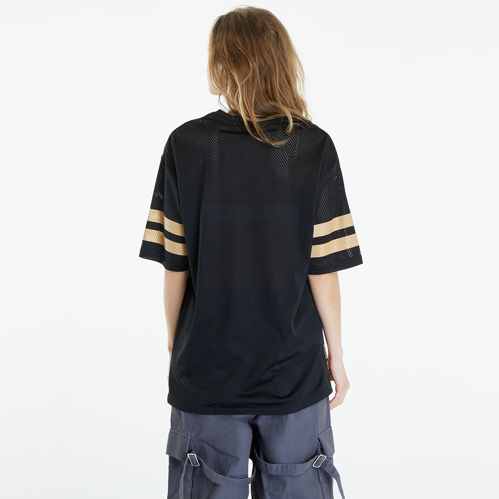 Majice T-shirt New Era Mesh Oversized Tee UNISEX Black/ Metalic gold