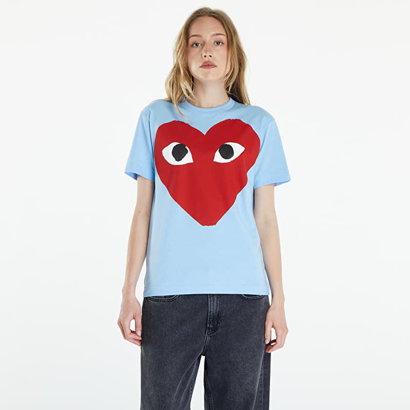 T-Shirt Comme des Garçons PLAY Short Sleeve Logo Print T-Shirt UNISEX Blue