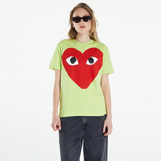 Póló Comme des Garçons PLAY Short Sleeve Logo Print T-Shirt UNISEX Green