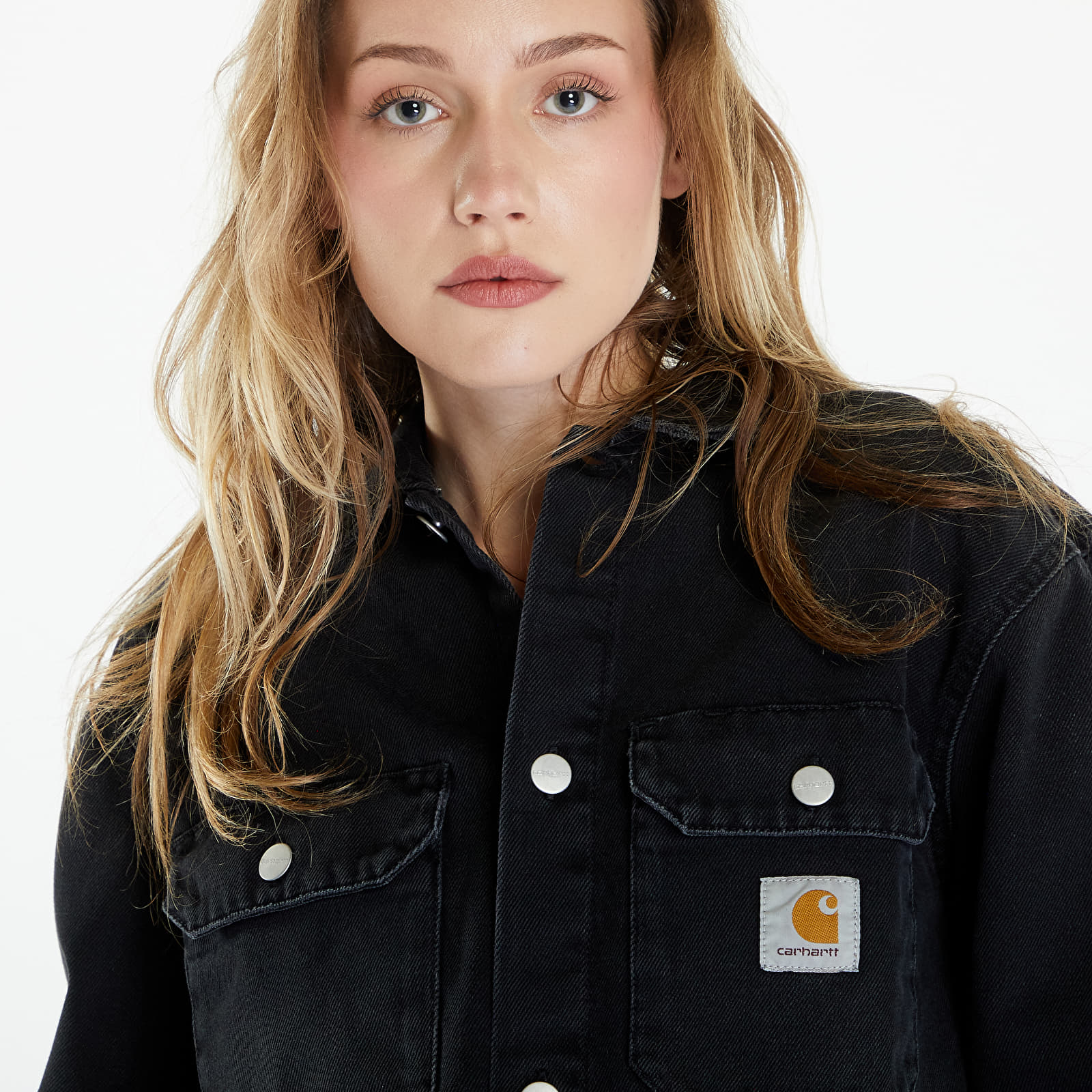Bundy Carhartt WIP Harvey Shirt Jac UNISEX Black Dark Used Wash