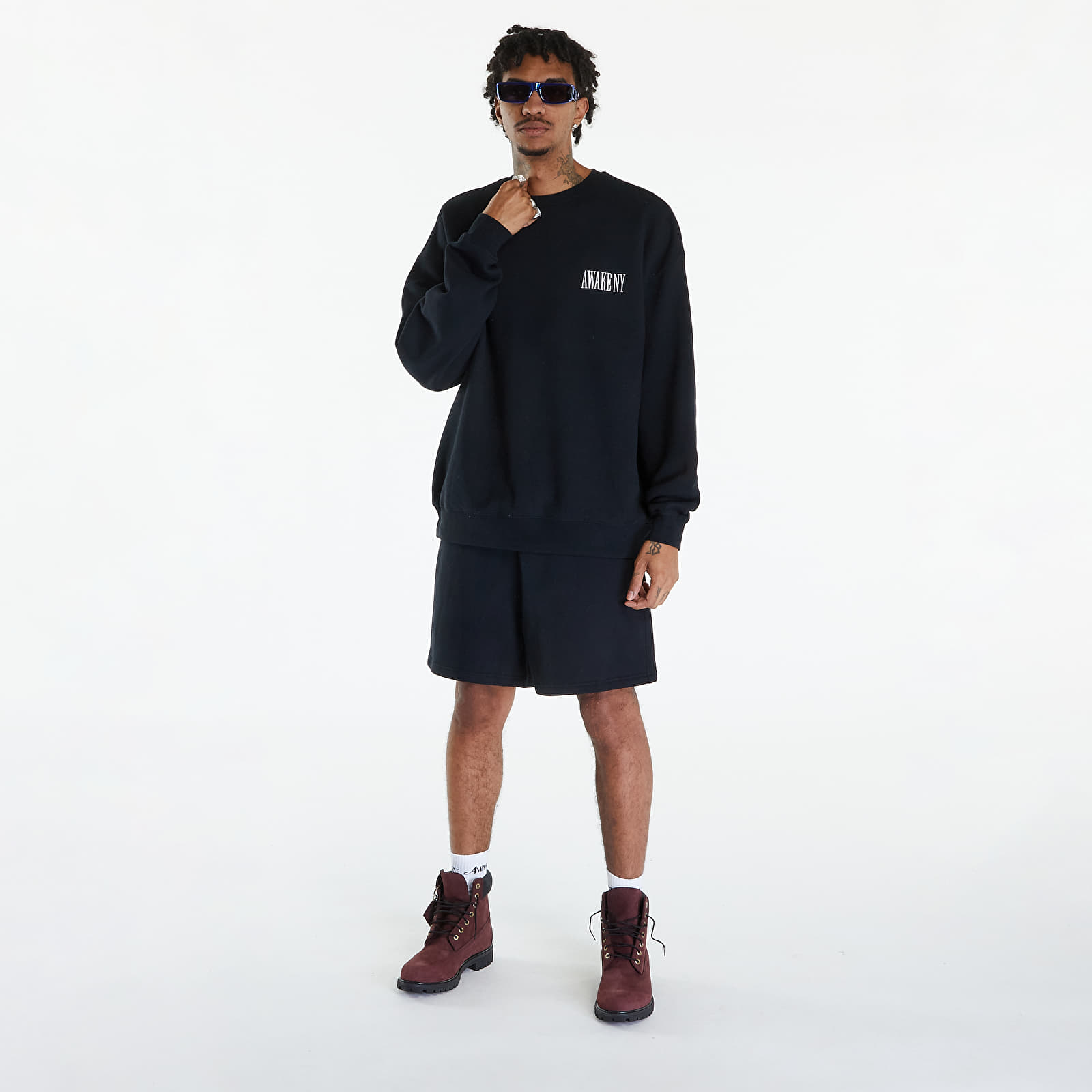 Szorty Awake NY Spire Logo Embroidered Sweatshort Black