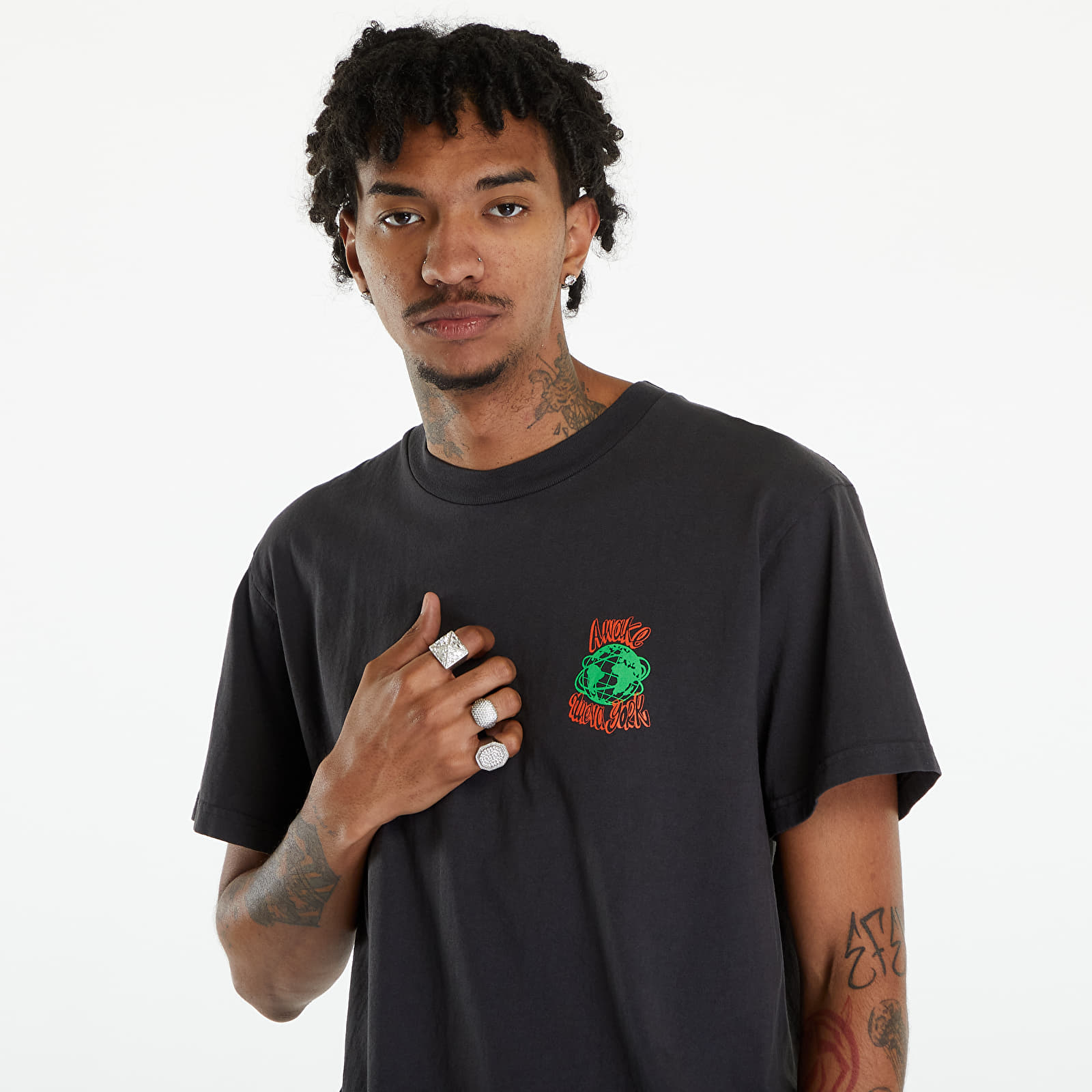Koszulki Awake NY Crawford T-Shirt Washed Black
