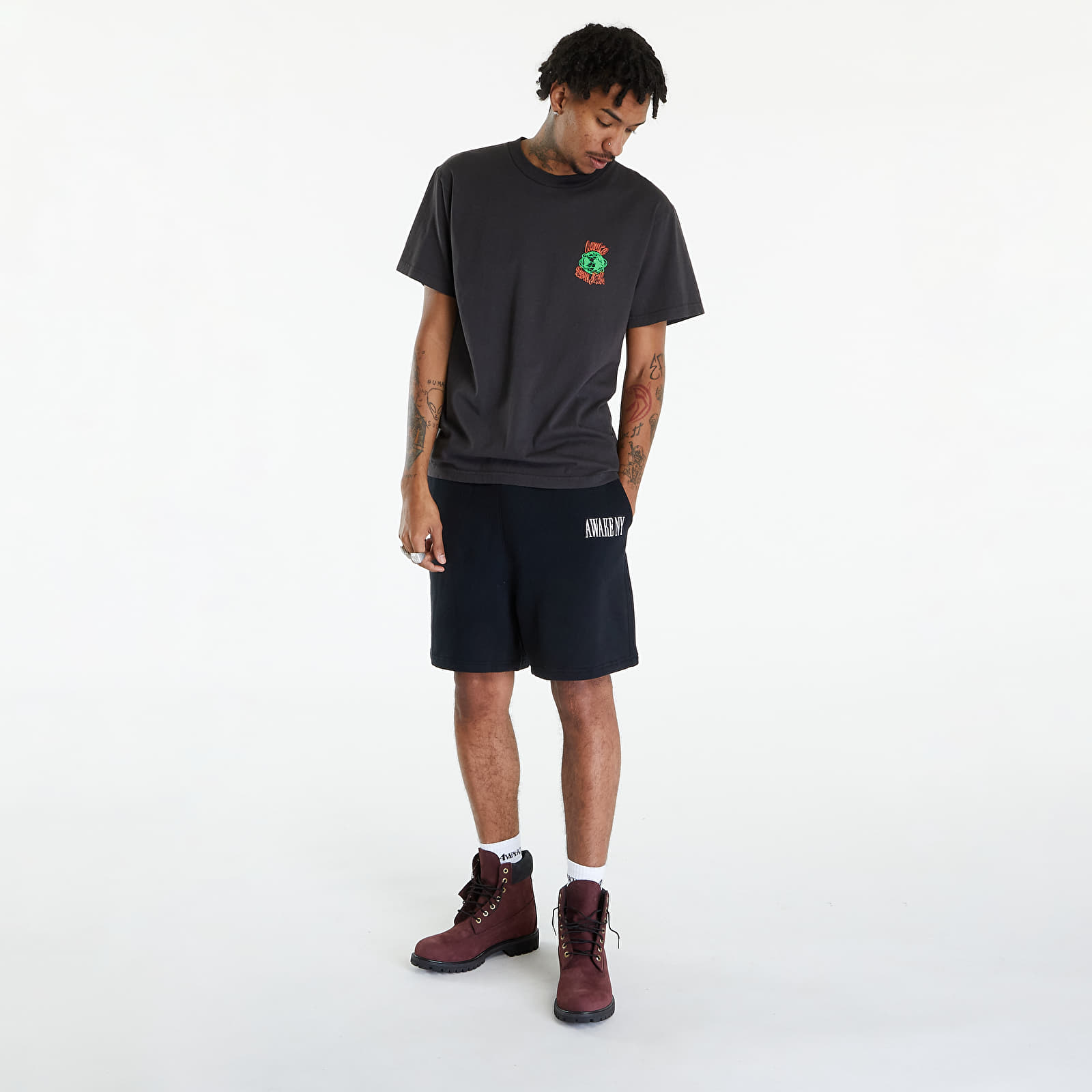 Koszulki Awake NY Crawford T-Shirt Washed Black