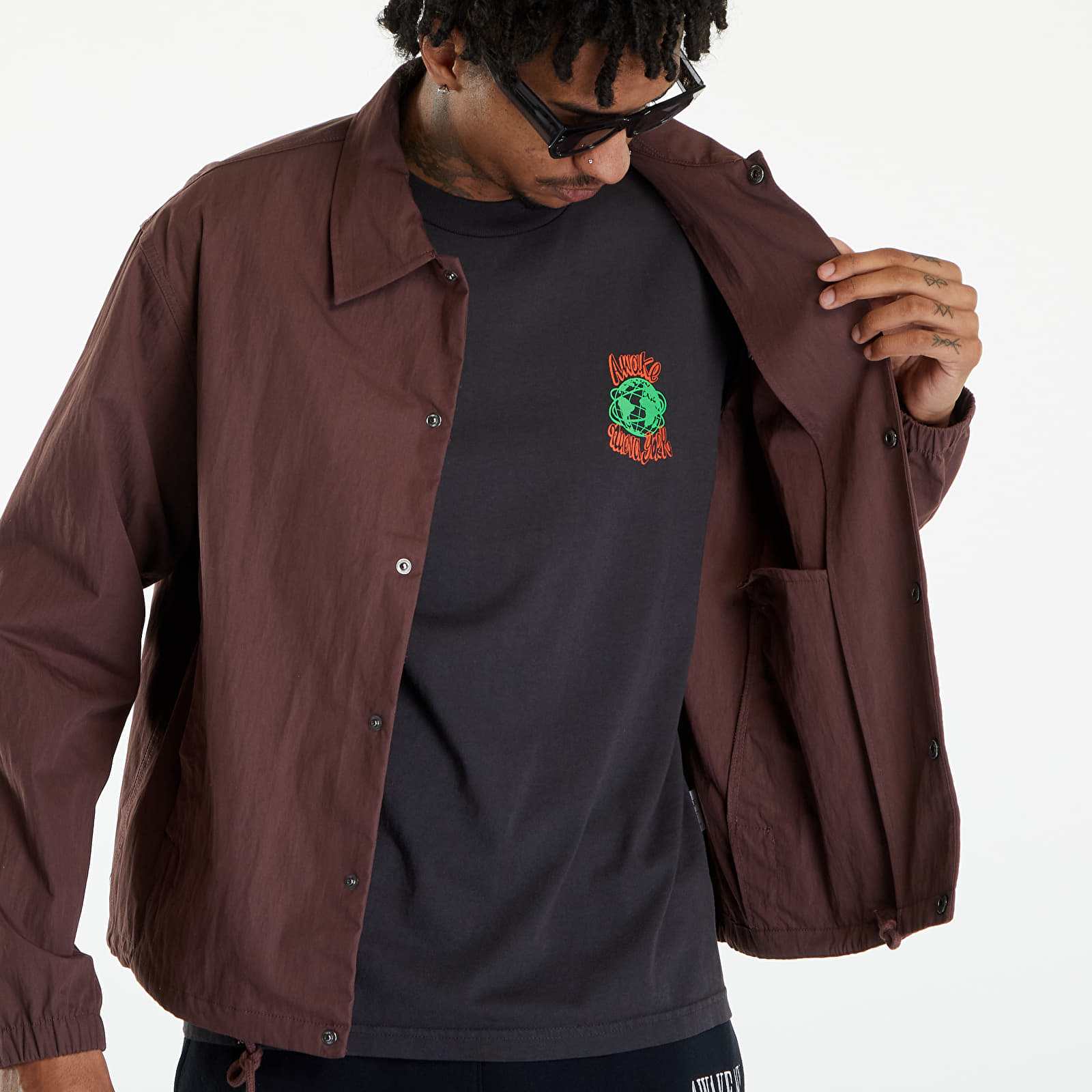 Kurtki Awake NY 4 Wheeler Coaches Jacket Brown