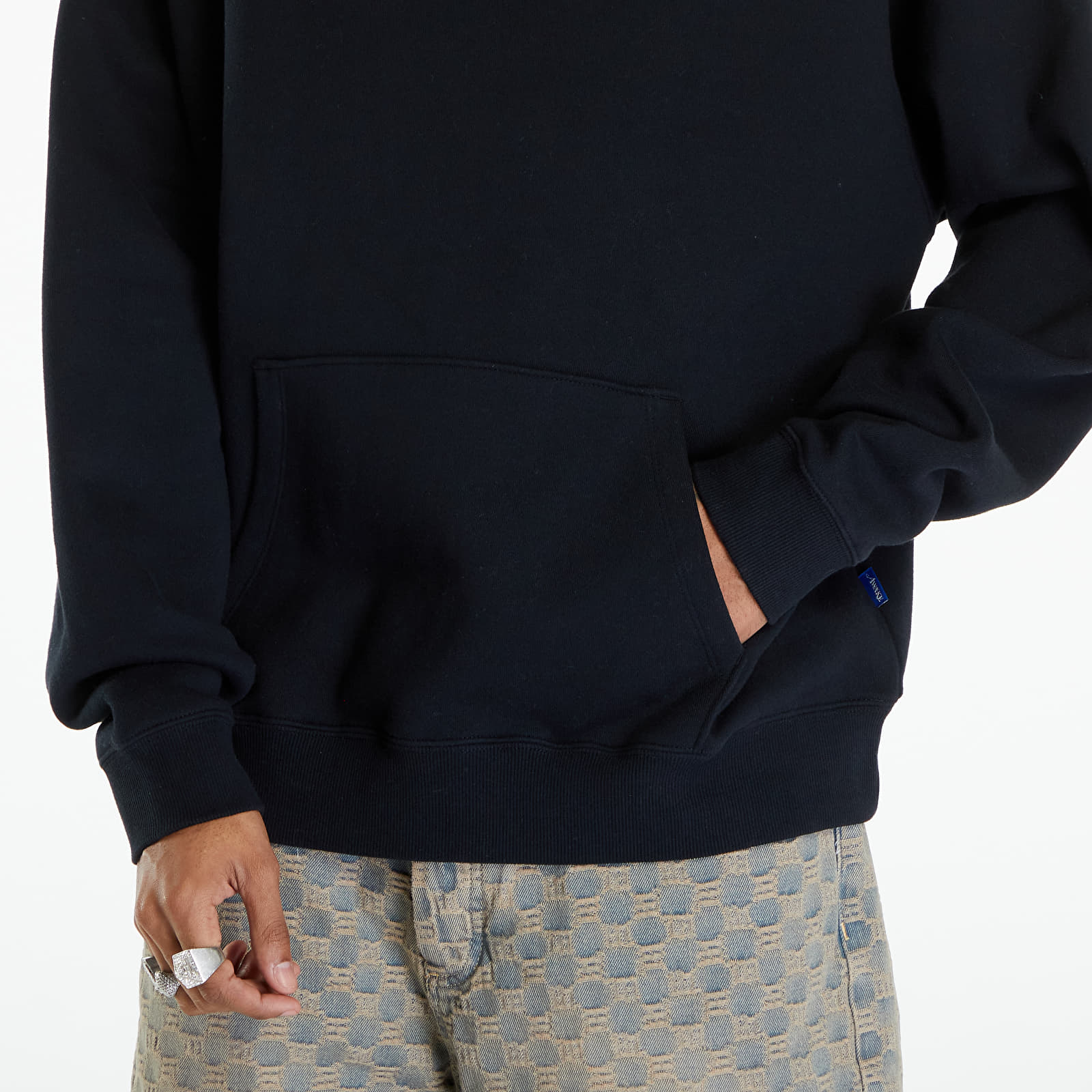 Hoodies and sweatshirts  Awake NY Serif Logo Embroidered Hoodie Black