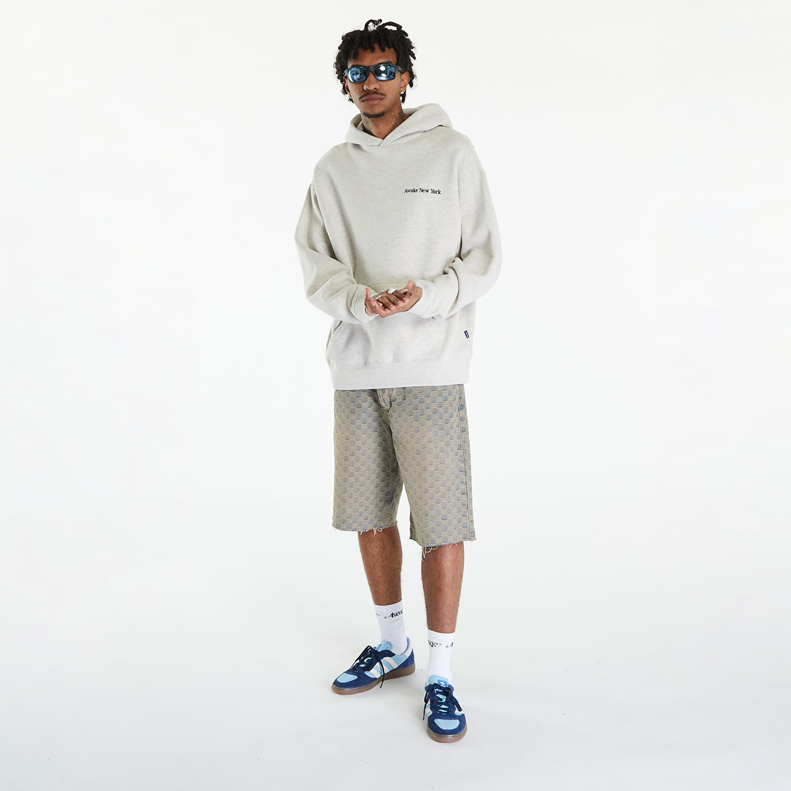 Суичърти Awake NY Serif Logo Embroidered Hoodie Grey