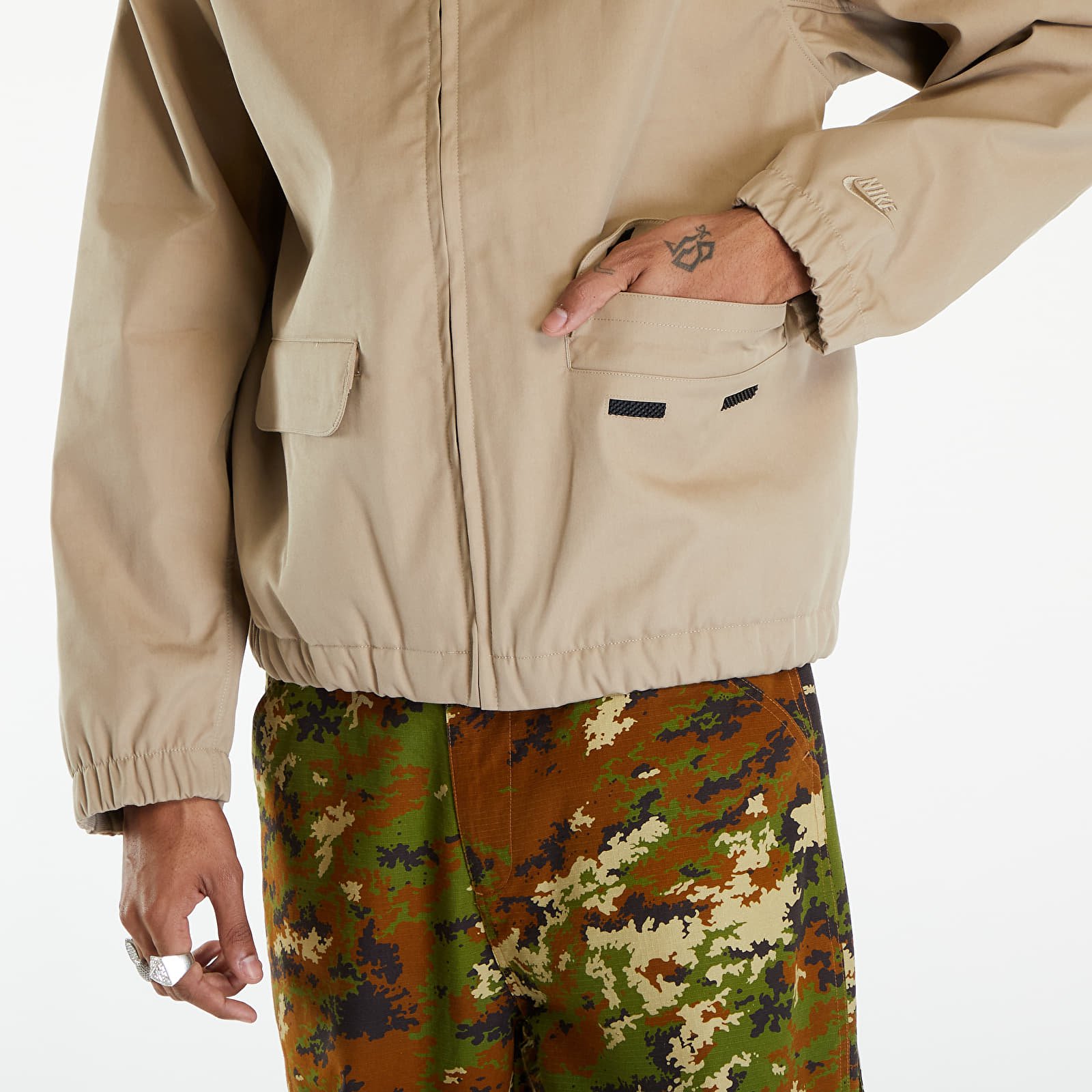 Bundy Nike Sportswear Storm-FIT Tech Pack Men's Cotton Jacket Khaki/ Star Blue/ Smoke Grey/ Khaki