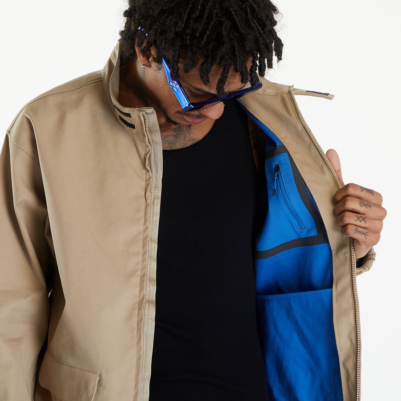 Bundy Nike Sportswear Storm-FIT Tech Pack Men's Cotton Jacket Khaki/ Star Blue/ Smoke Grey/ Khaki