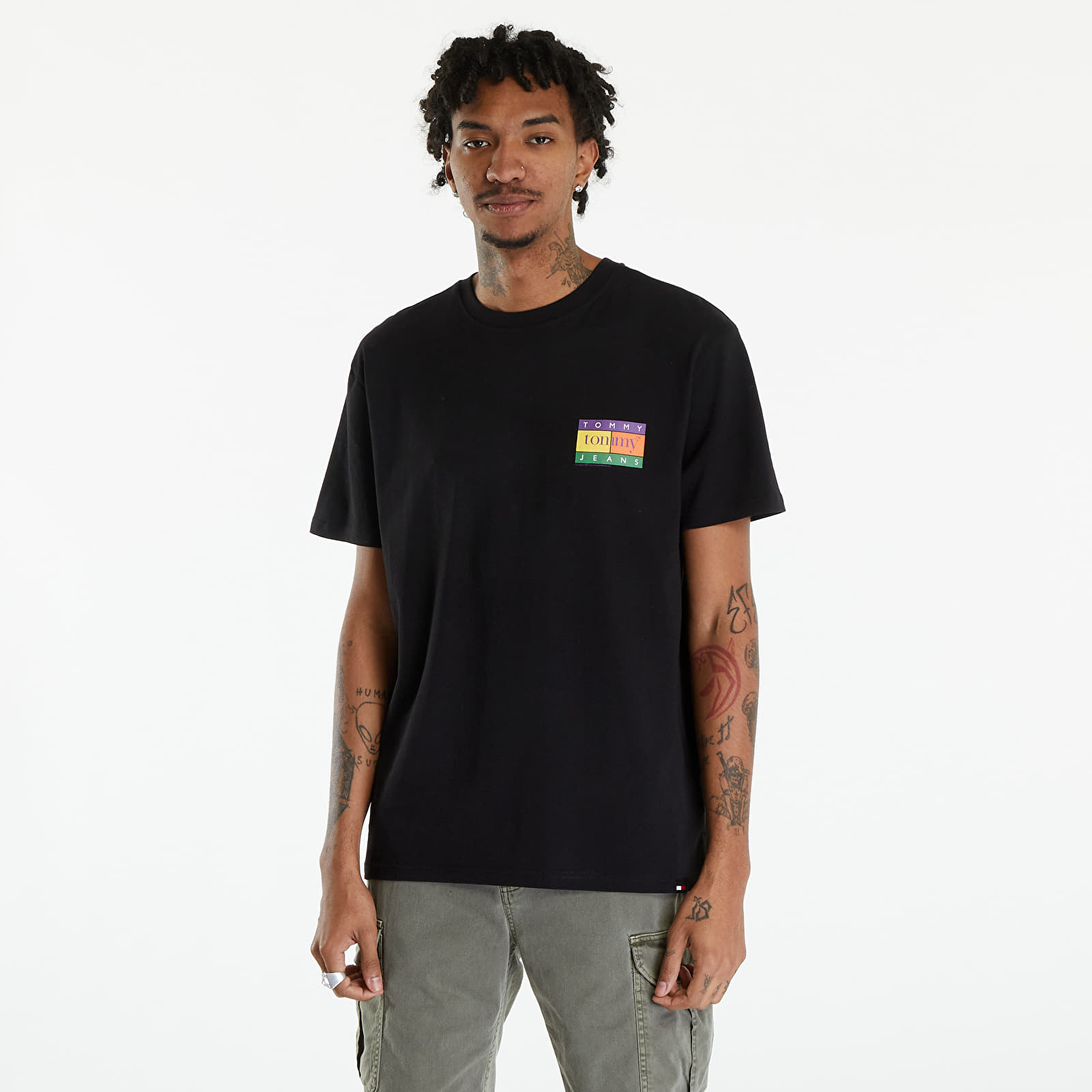 Pólók Tommy Jeans Oversized Serif Flag Back Logo T-Shirt Black
