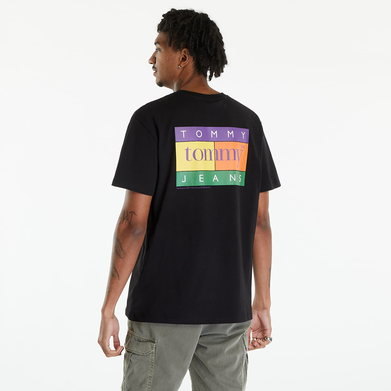 Pólók Tommy Jeans Oversized Serif Flag Back Logo T-Shirt Black