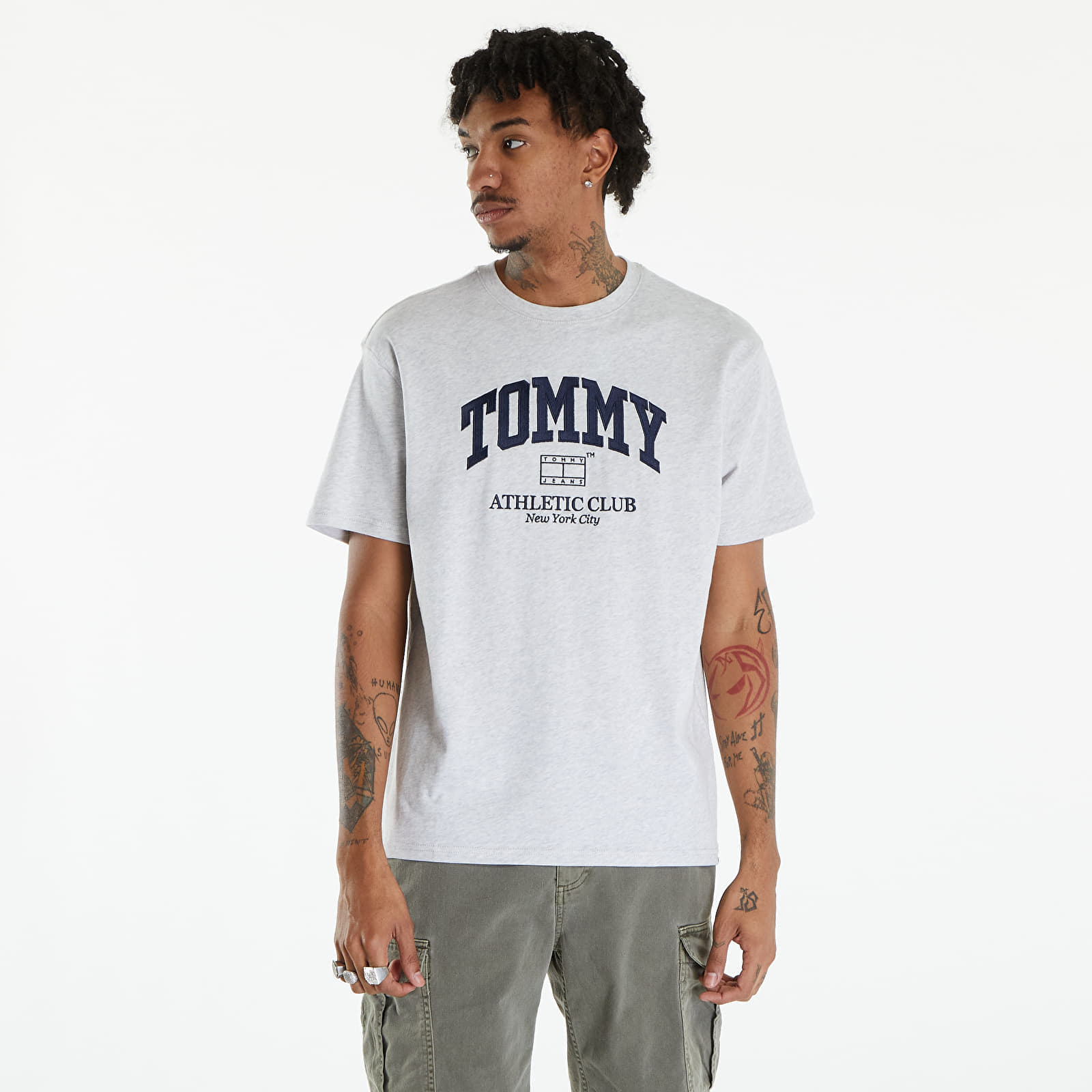 Тениски Tommy Jeans Varsity Logo T-Shirt Silver Grey