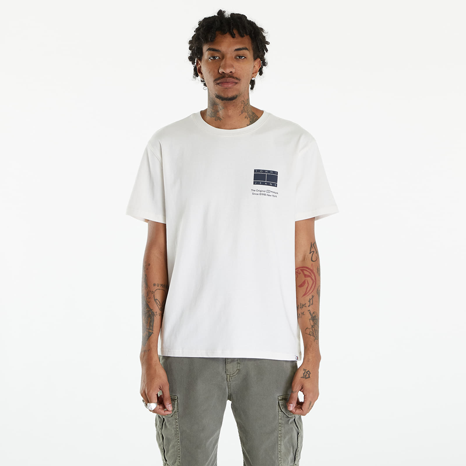 T-shirts Tommy Jeans Printed Flag Logo T-Shirt Ancient White