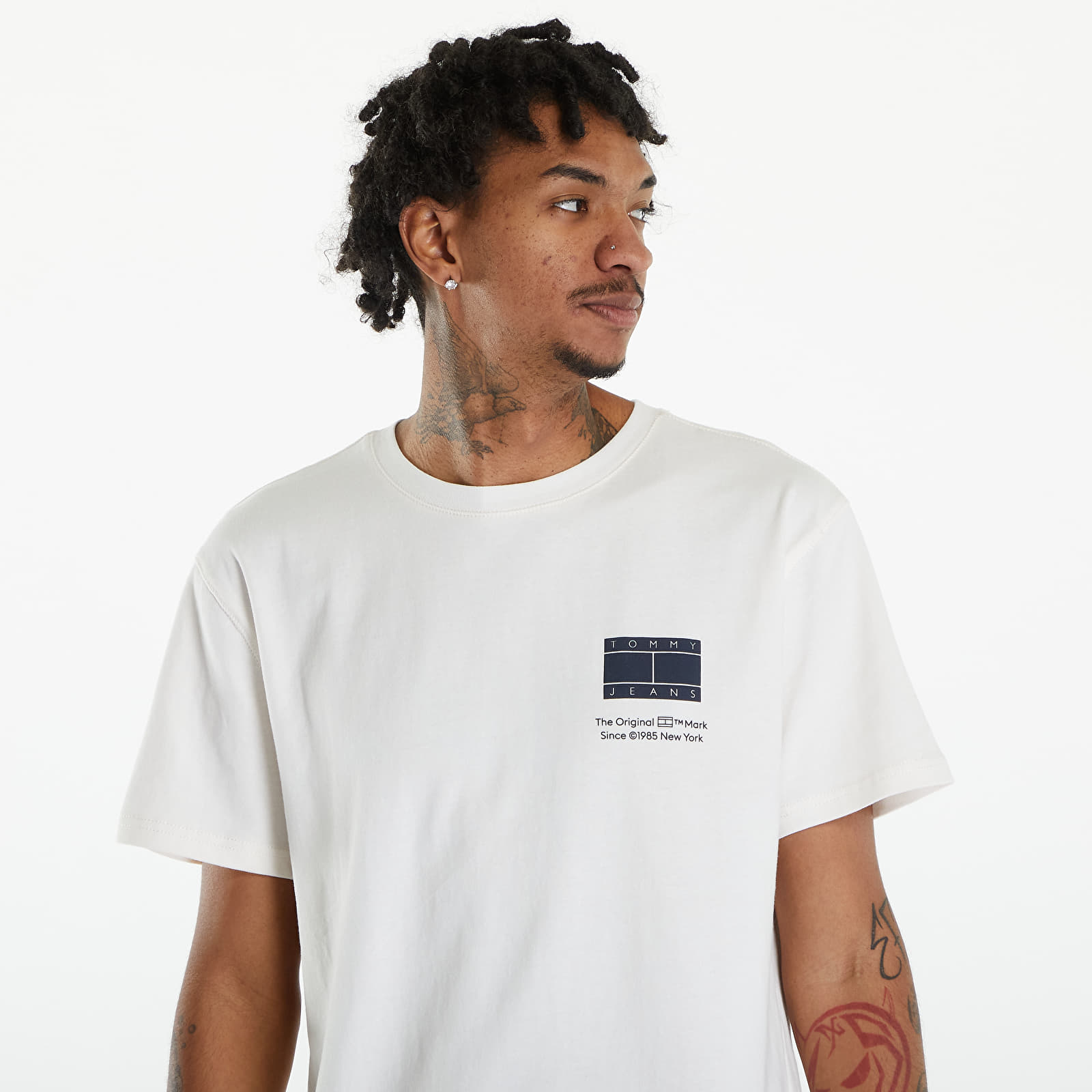 T-shirts Tommy Jeans Printed Flag Logo T-Shirt Ancient White