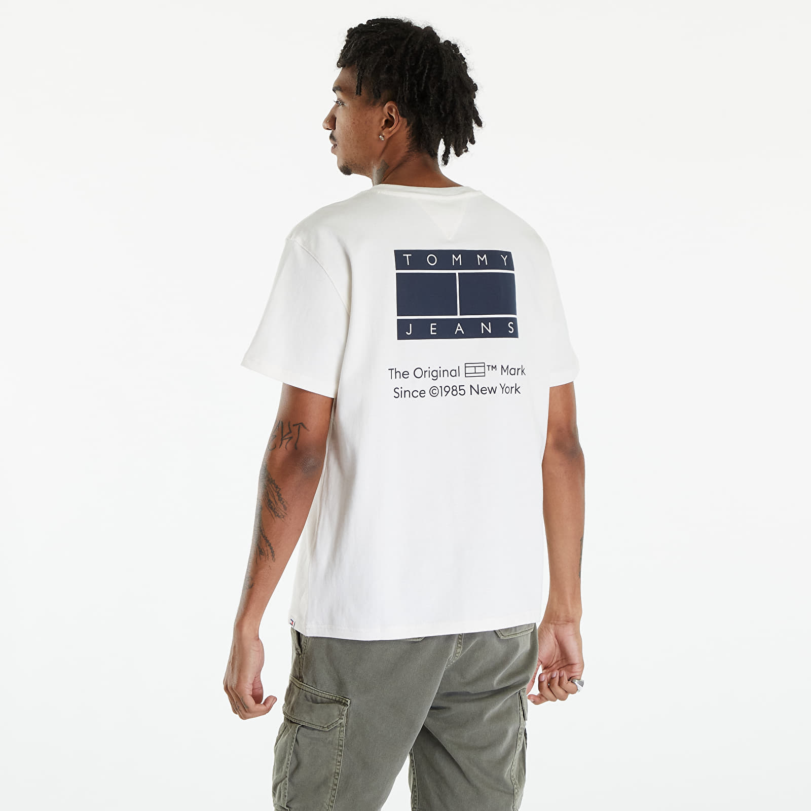 T-shirts Tommy Jeans Printed Flag Logo T-Shirt Ancient White