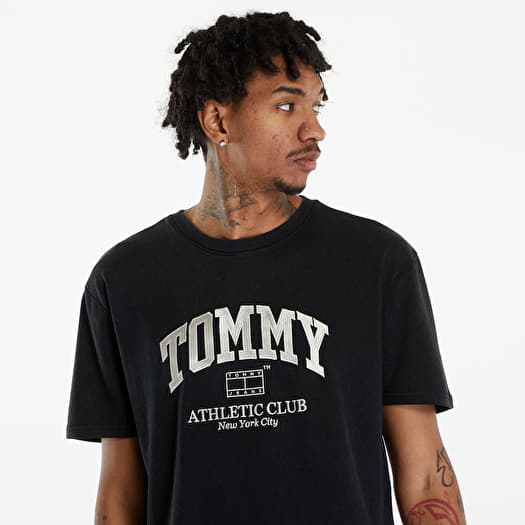 T shirts Tommy Jeans Varsity Logo T Shirt Black Footshop