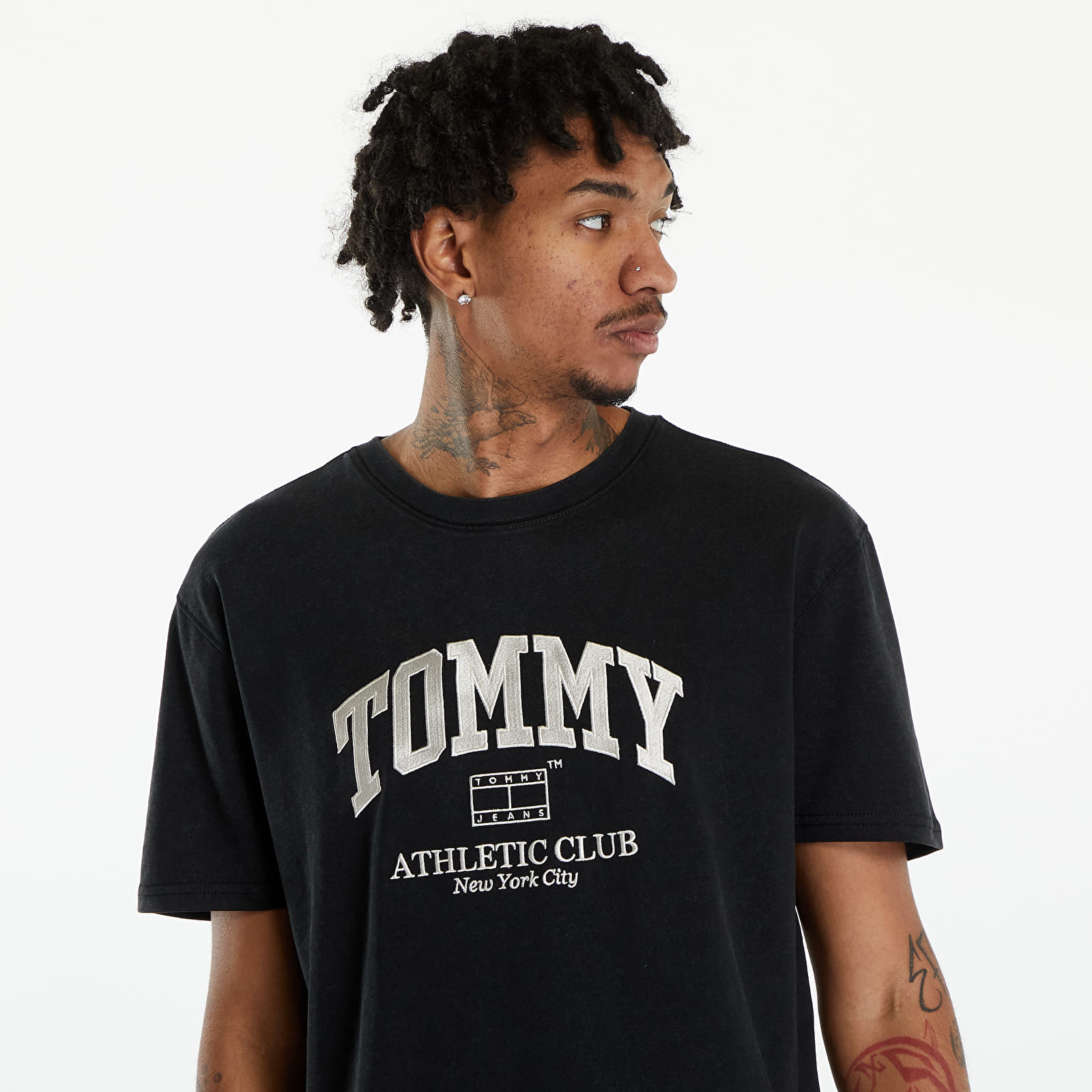 Tričká Tommy Jeans Varsity Logo T-Shirt Black
