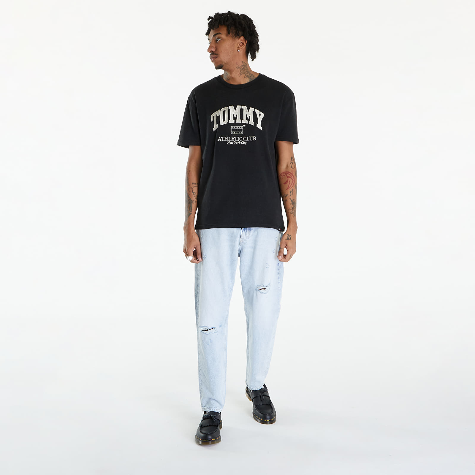 Tričká Tommy Jeans Varsity Logo T-Shirt Black