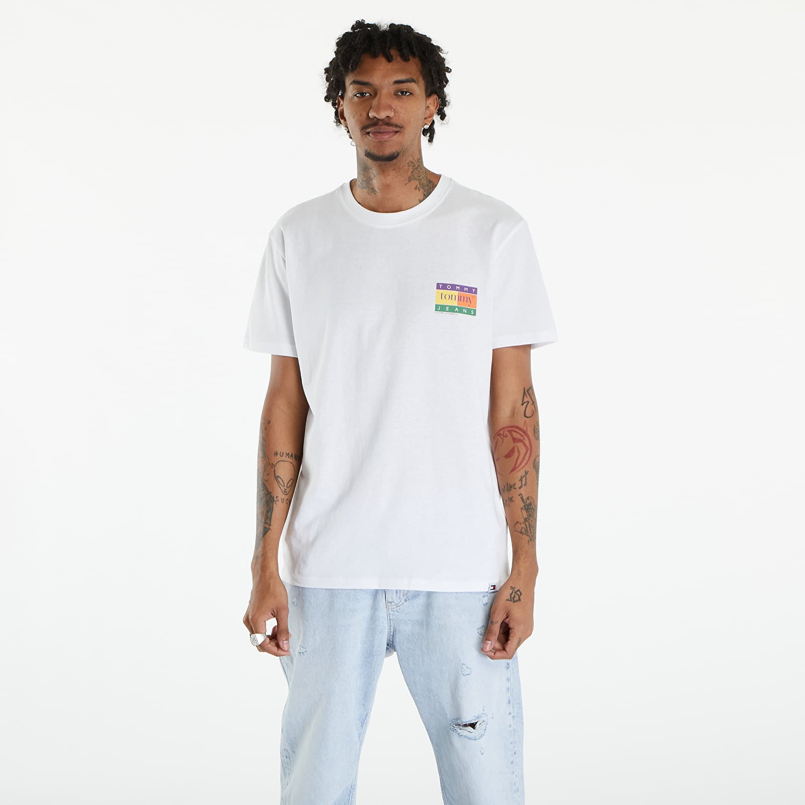 T-Shirts Tommy Jeans Oversized Serif Flag Back Logo T-Shirt White