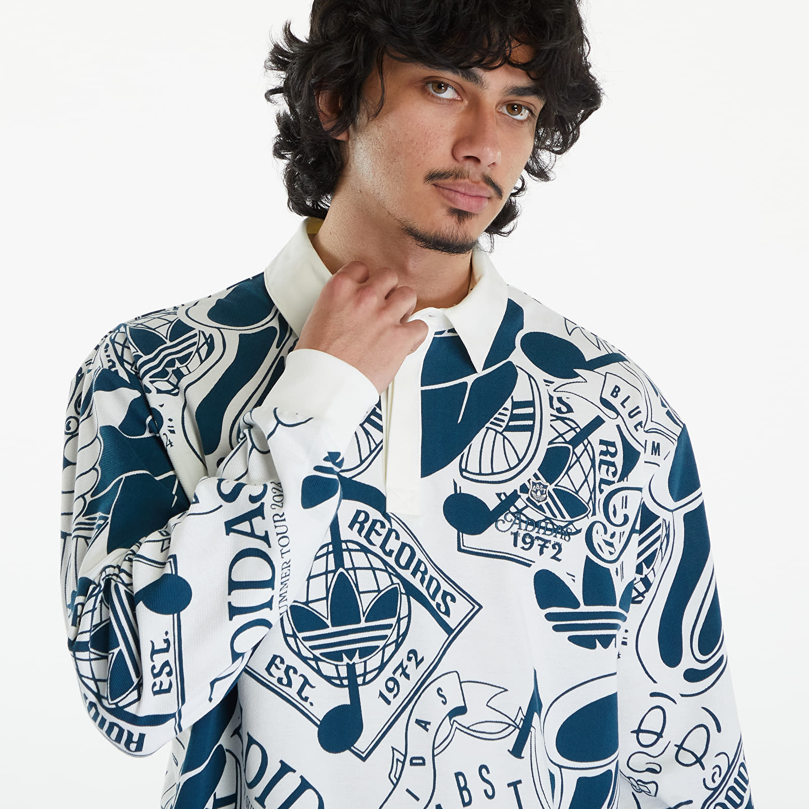 Tričká adidas Leisure Polo T-Shirt Off White/ Arctict Night