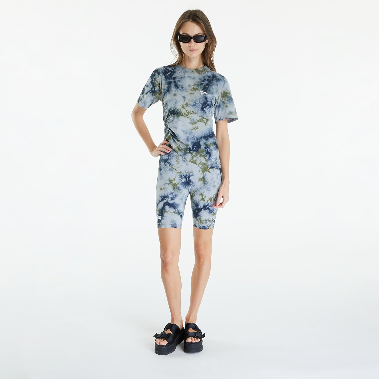 T-Shirts Patta Femme Tie Dye Cropped Ruched T-Shirt Quarry