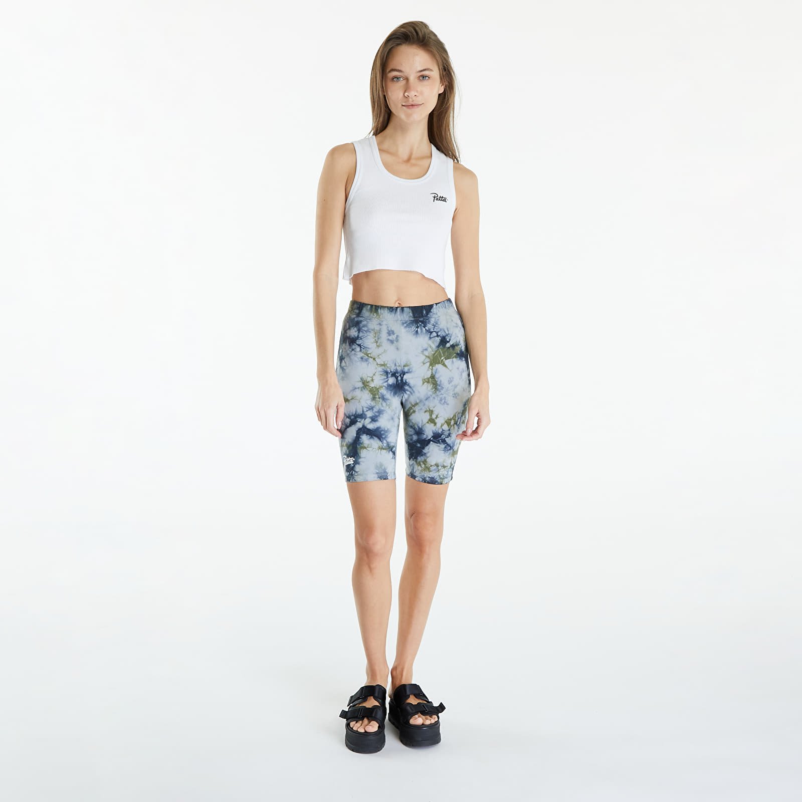 Koszulki na ramiączkach Patta Femme Cropped Waffle Tank Top White