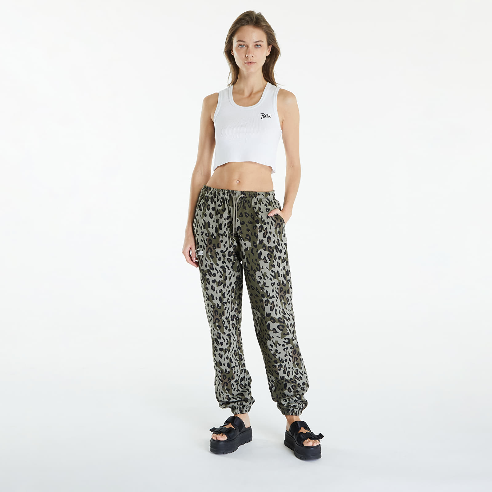 Pants and jeans Patta Femme Leopard Jogging Pants Dusty Olive