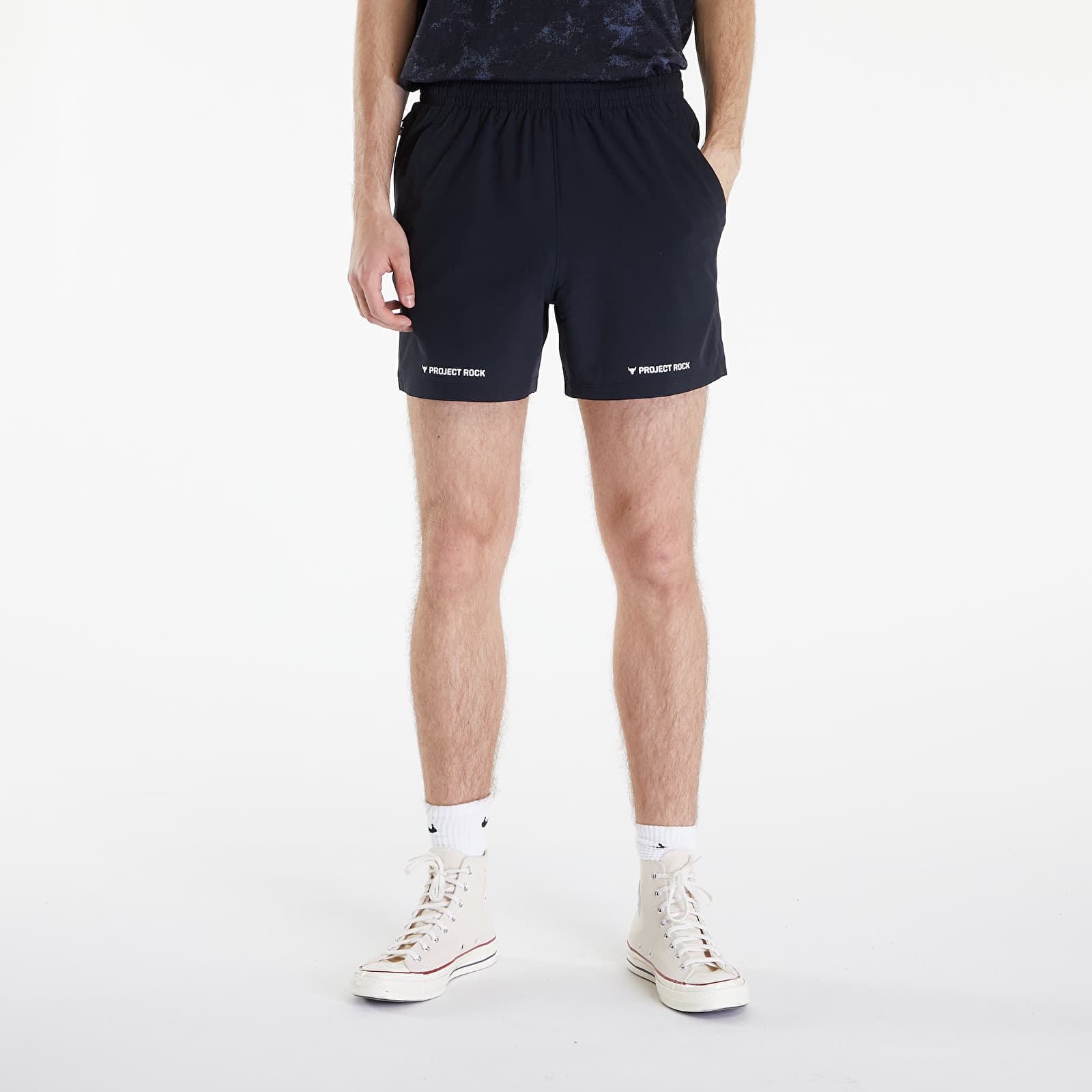 Kurzhosen Under Armour Project Rock Ultimate 5" Training Short Black/ White