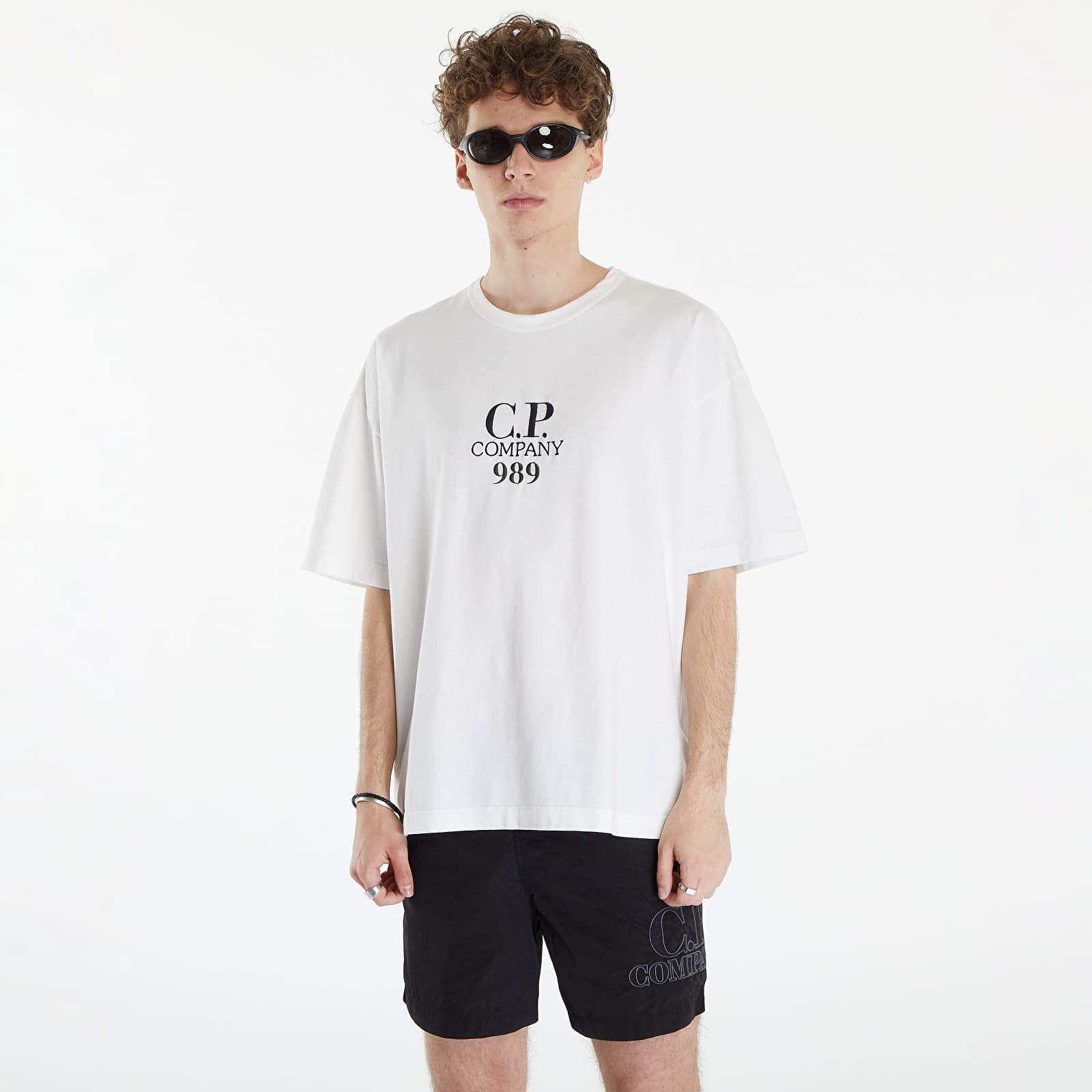Tシャツ・カットソー C.P. COMPANY WHITE COTTON CREW-NECK T-SHIRT C.P. Company White 24/1 Cotton Jersey Crewneck T-Shirt